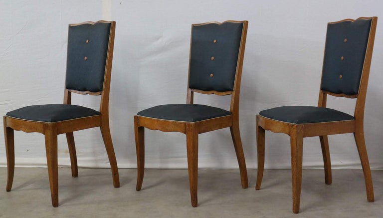 Six French Art Deco Moustache back dining chairs to restore and recover to your specifications
If you would like a very reasonable quote to do this please do ask, the last photo shows a similar set we've previously restored for a client
Tufted