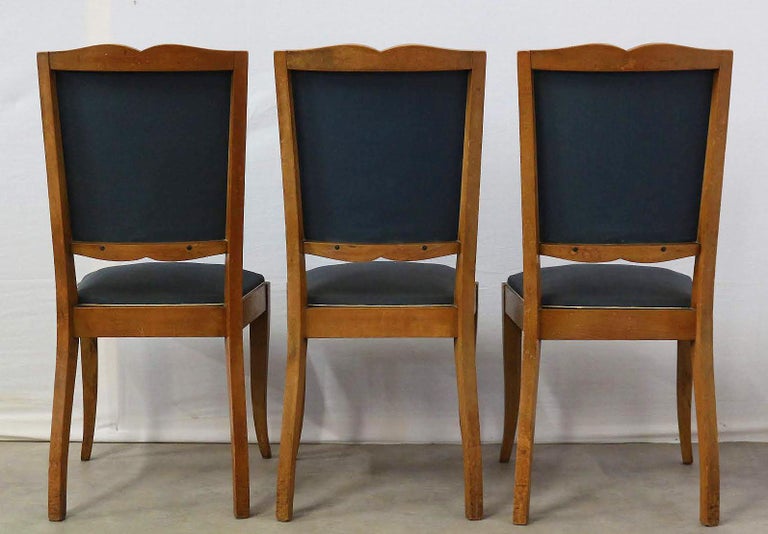 20th Century Six Art Deco Dining Chairs Moustache Back to Restore Recover French, circa 1930 For Sale