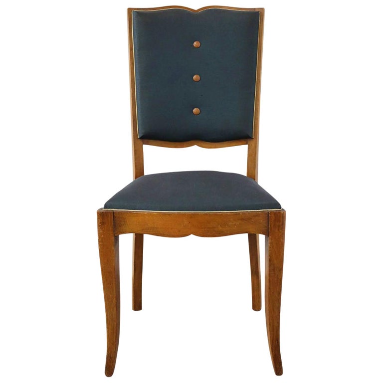 Six Art Deco Dining Chairs Moustache Back to Restore Recover French, circa 1930 For Sale