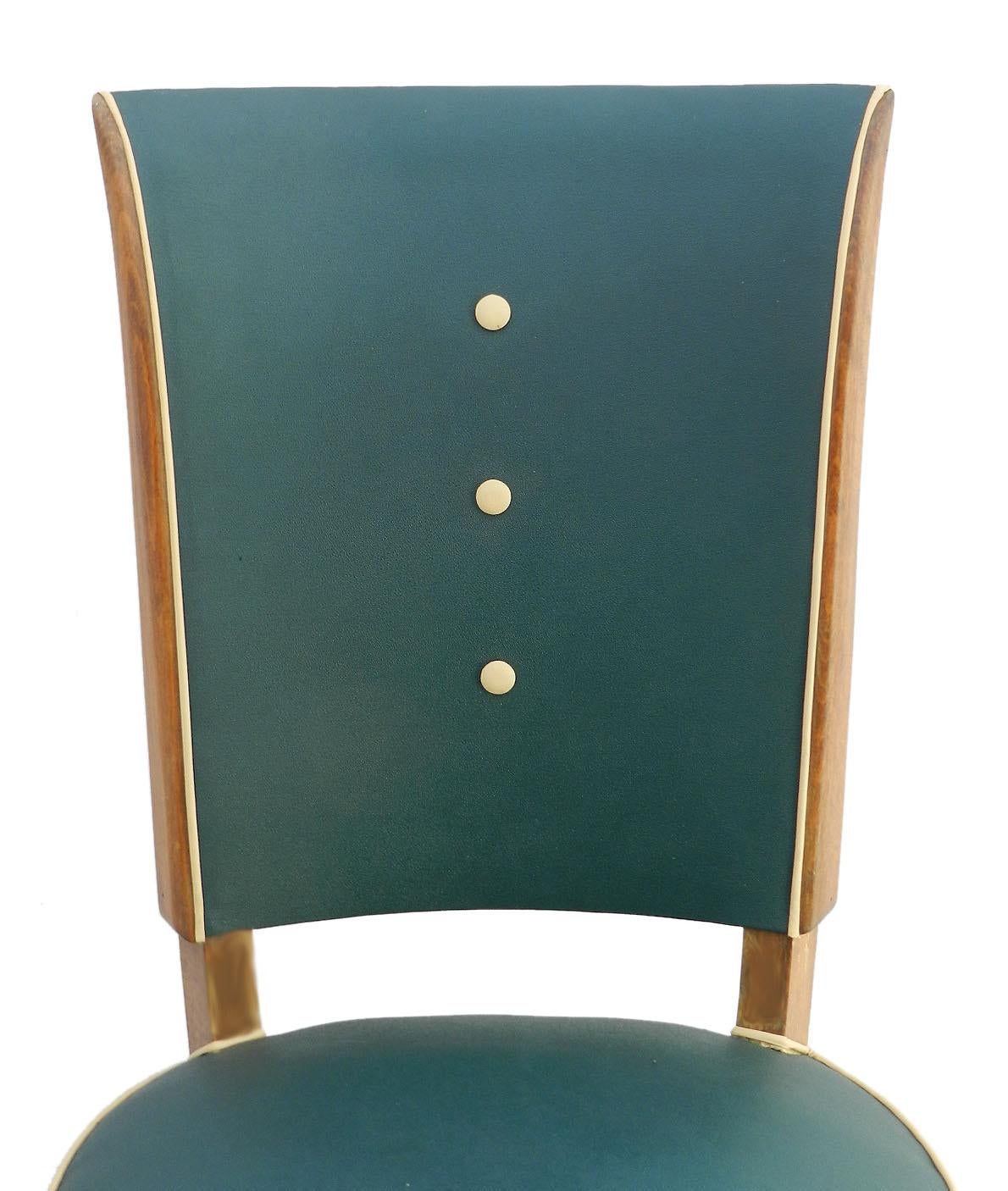 Six Art Deco Dining Chairs Use or Recover and / or Customize In Good Condition In Mimizan, FR