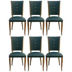Six Art Deco Dining Chairs Use or Recover and / or Customize