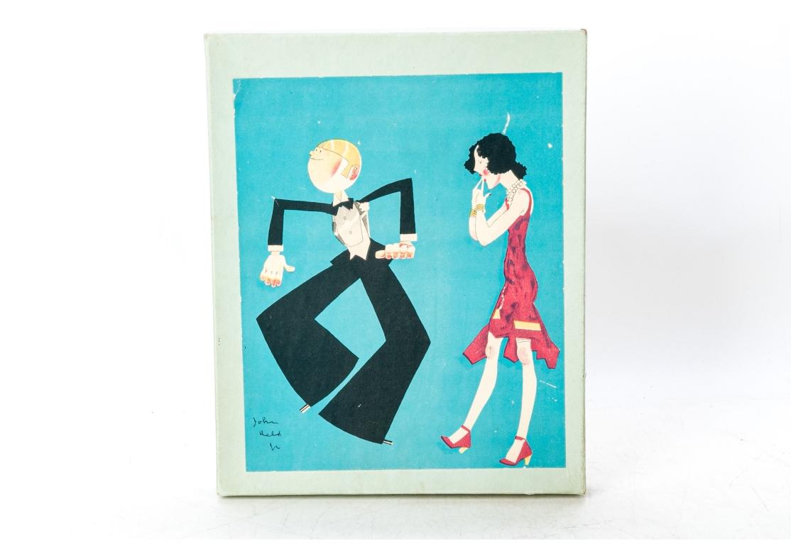 Six boîtes à motifs Art Déco, John Held Jr Box et un vase Art Déco déco en vente 3