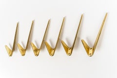 Six Asymetric Wall Hooks by Hertha Baller Austria, 1950s