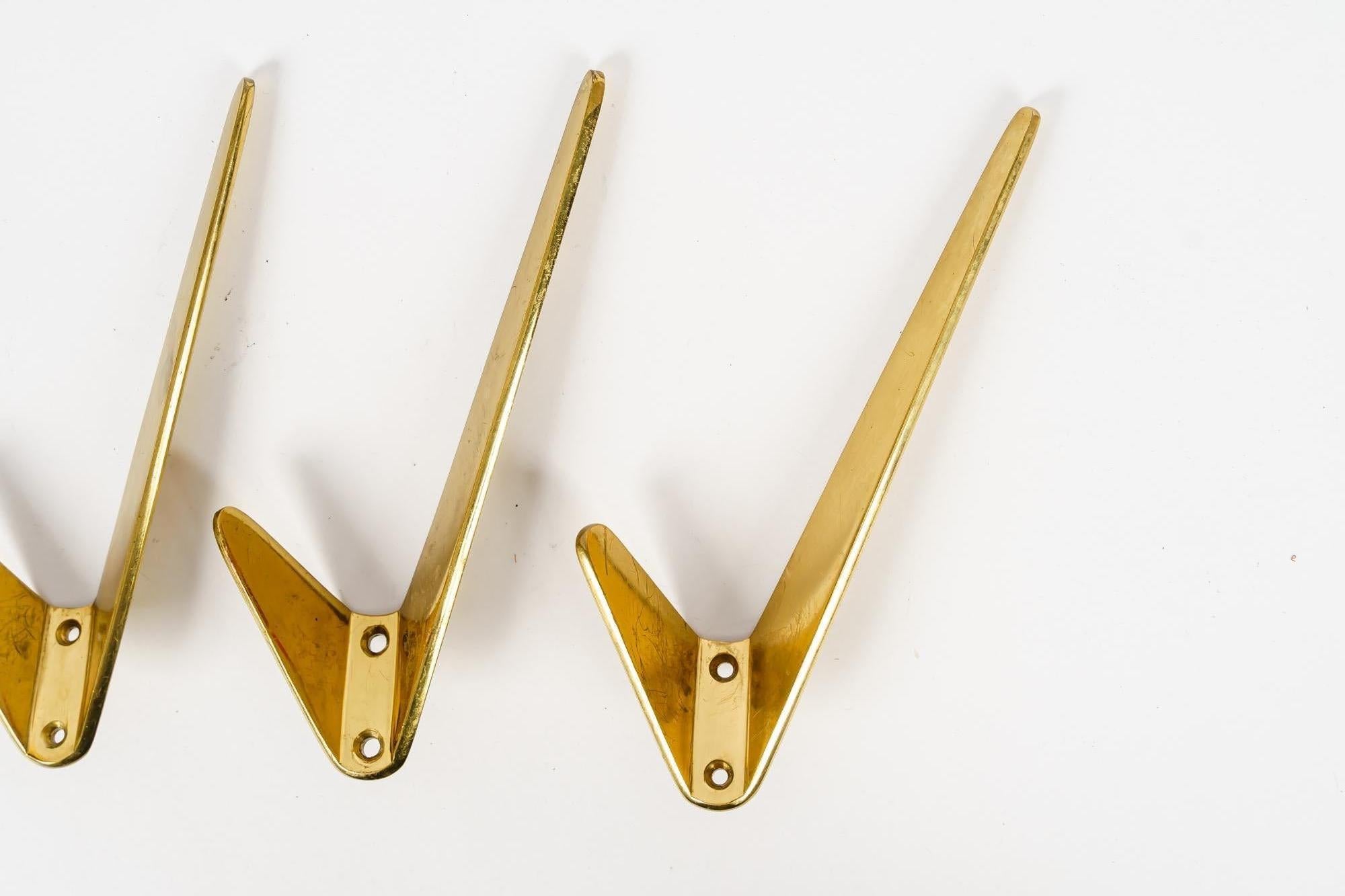 Six Asymetric Wall Hooks by Hertha Baller Austria, 1950s In Good Condition For Sale In Wien, AT