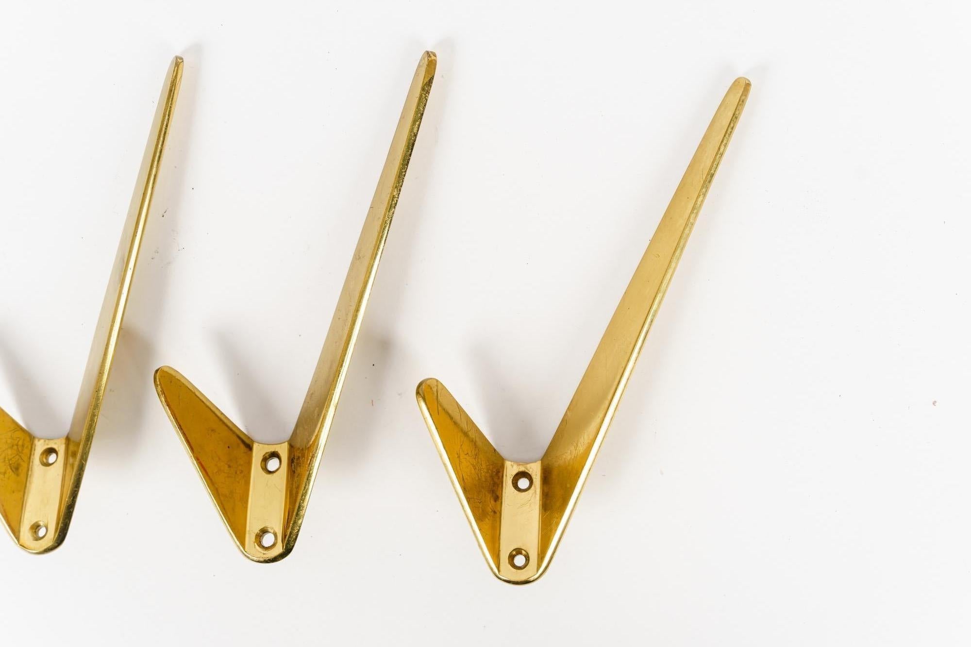 Mid-20th Century Six Asymetric Wall Hooks by Hertha Baller Austria, 1950s For Sale