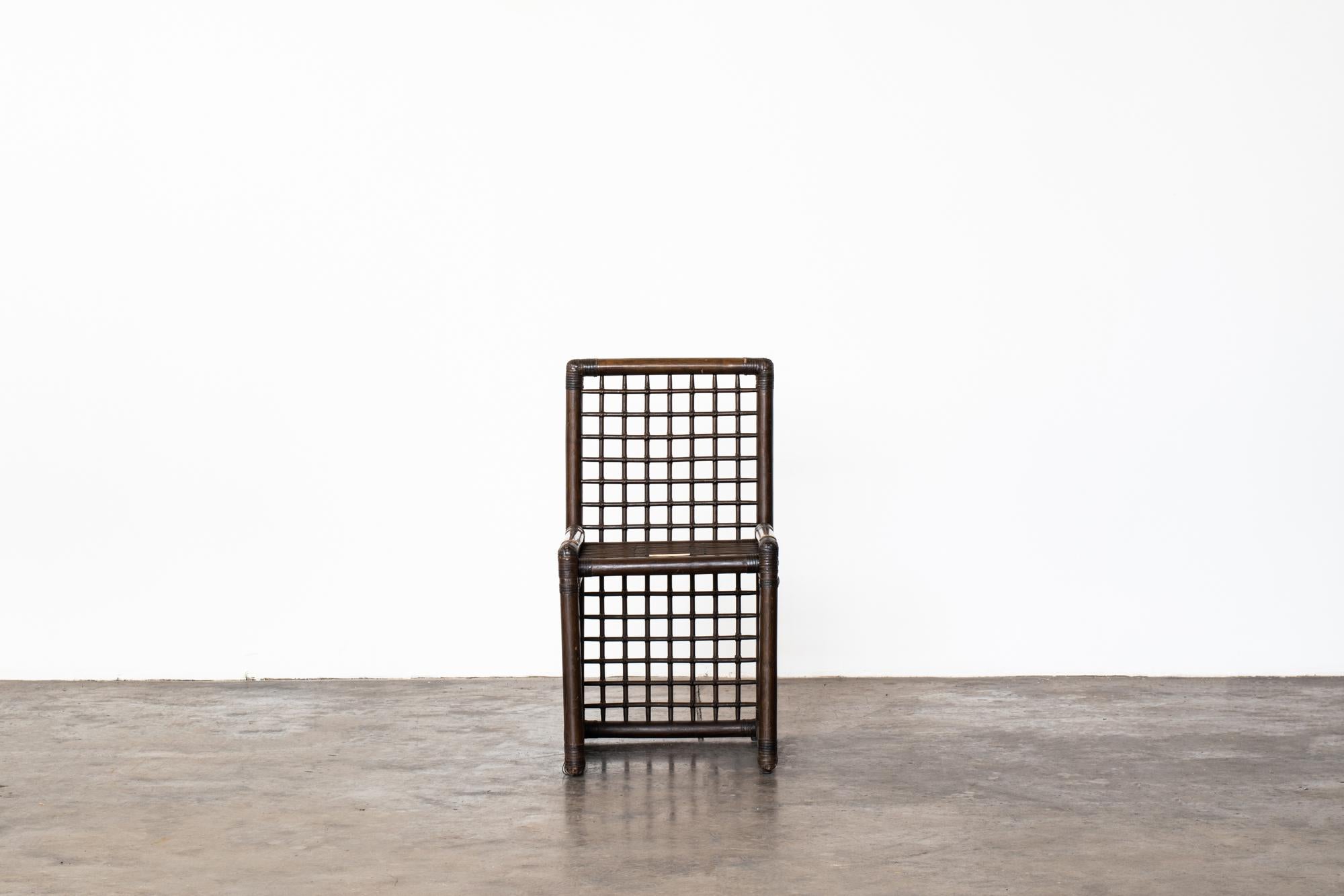 Six Bamboo Chairs Basilian 1, Afra Tobia Scarpa, B&B Label, Mid-Century Modern For Sale 2