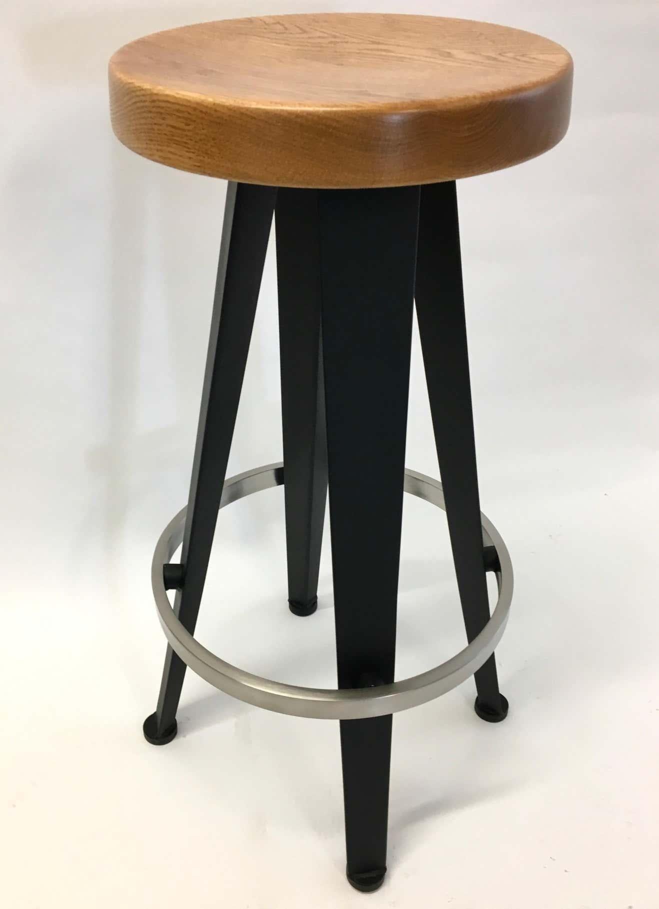 Six Bar Stools after Jean Prouvé, NYC Circa 1989 In Good Condition In Jersey City, NJ