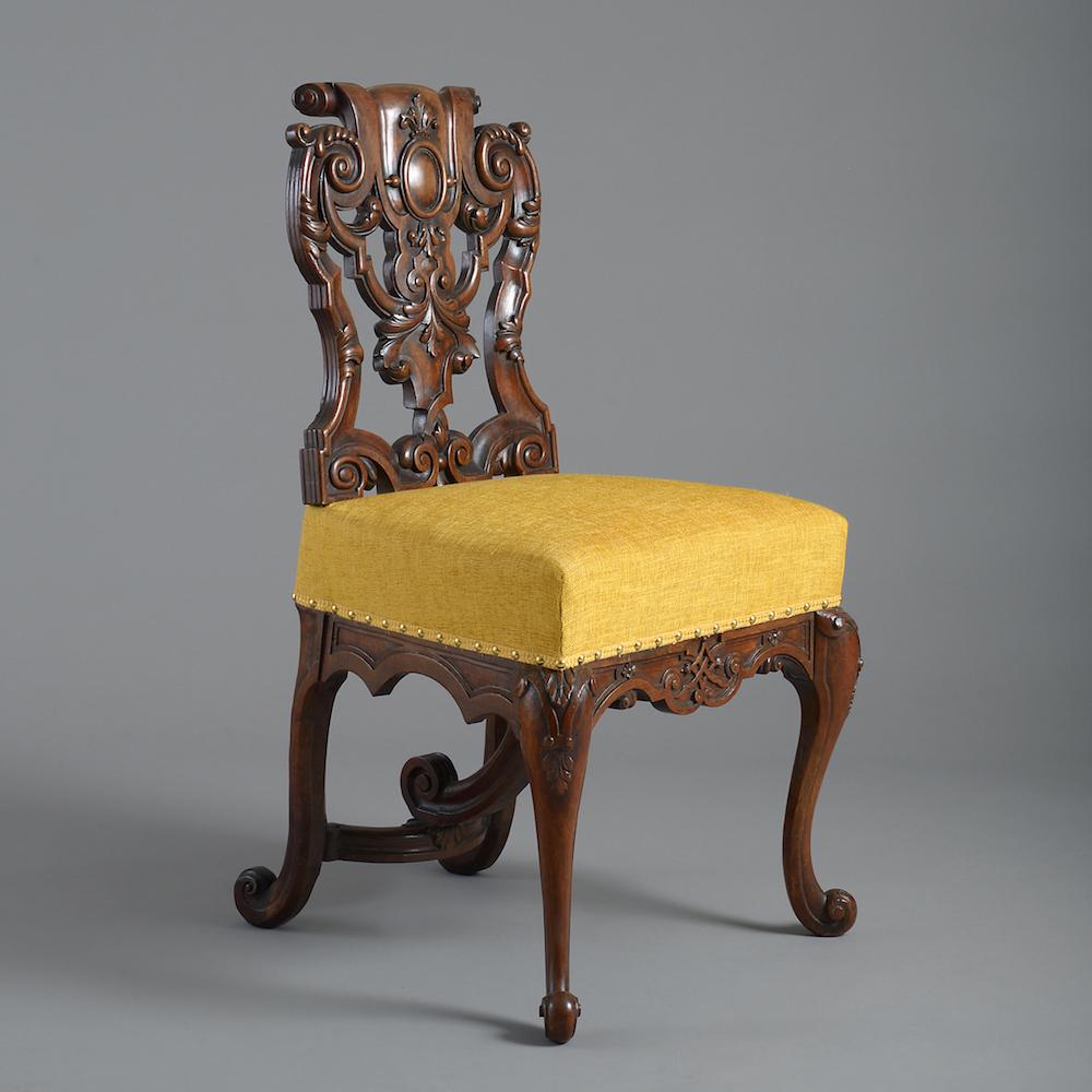 European Six Baroque Walnut Chairs