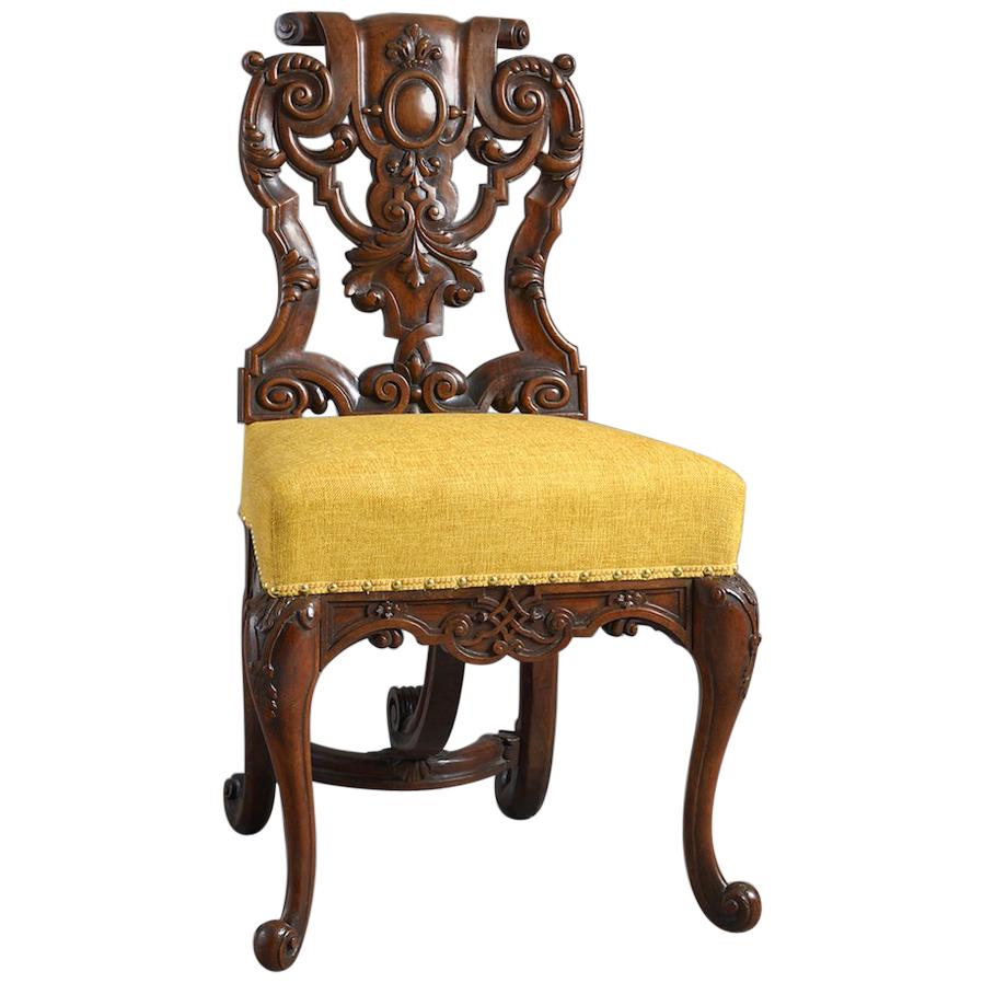 Six Baroque Walnut Chairs
