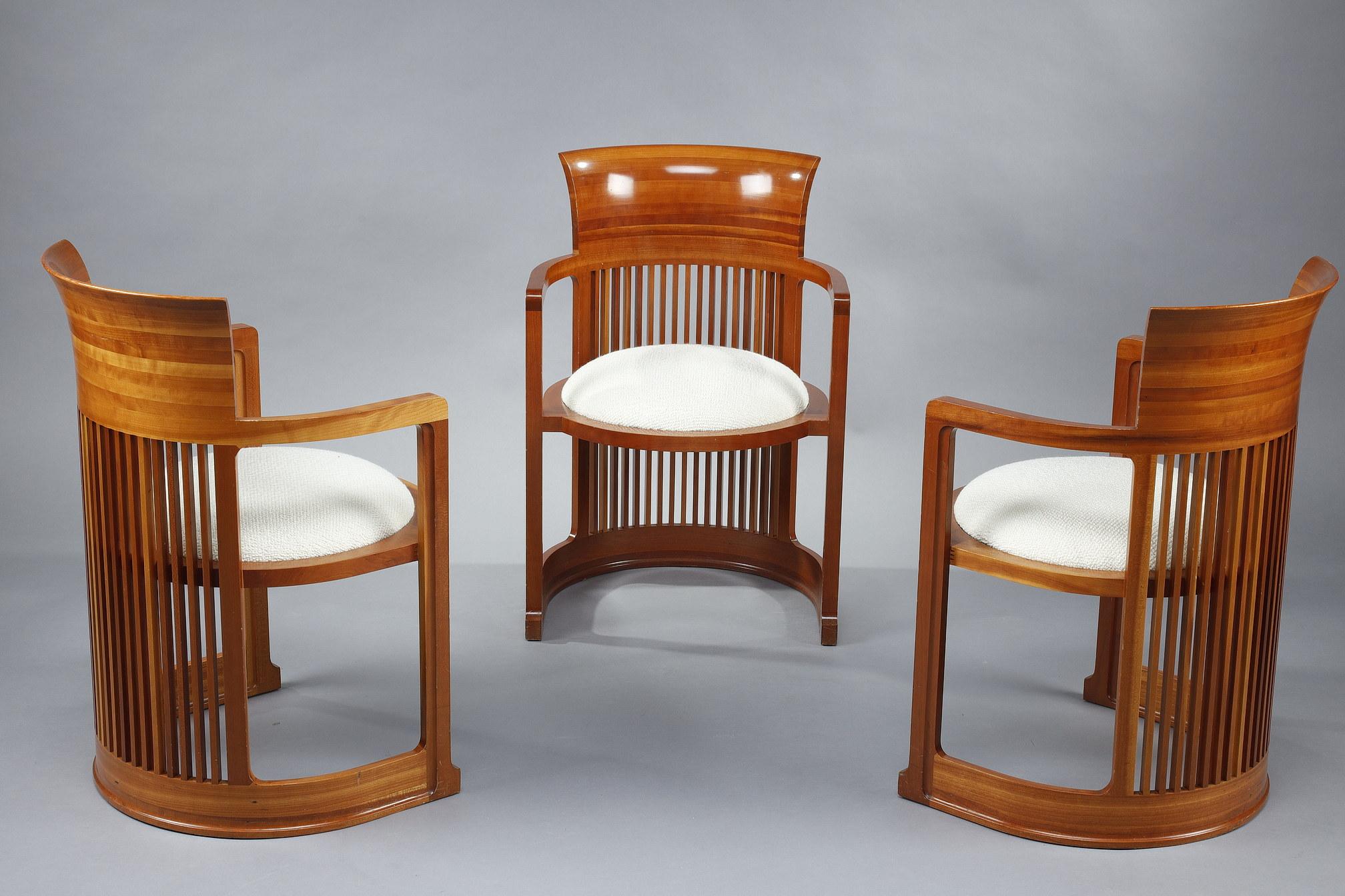 Six « chaises Barrel » de Frank Lloyd Wright, édition Cassina 3