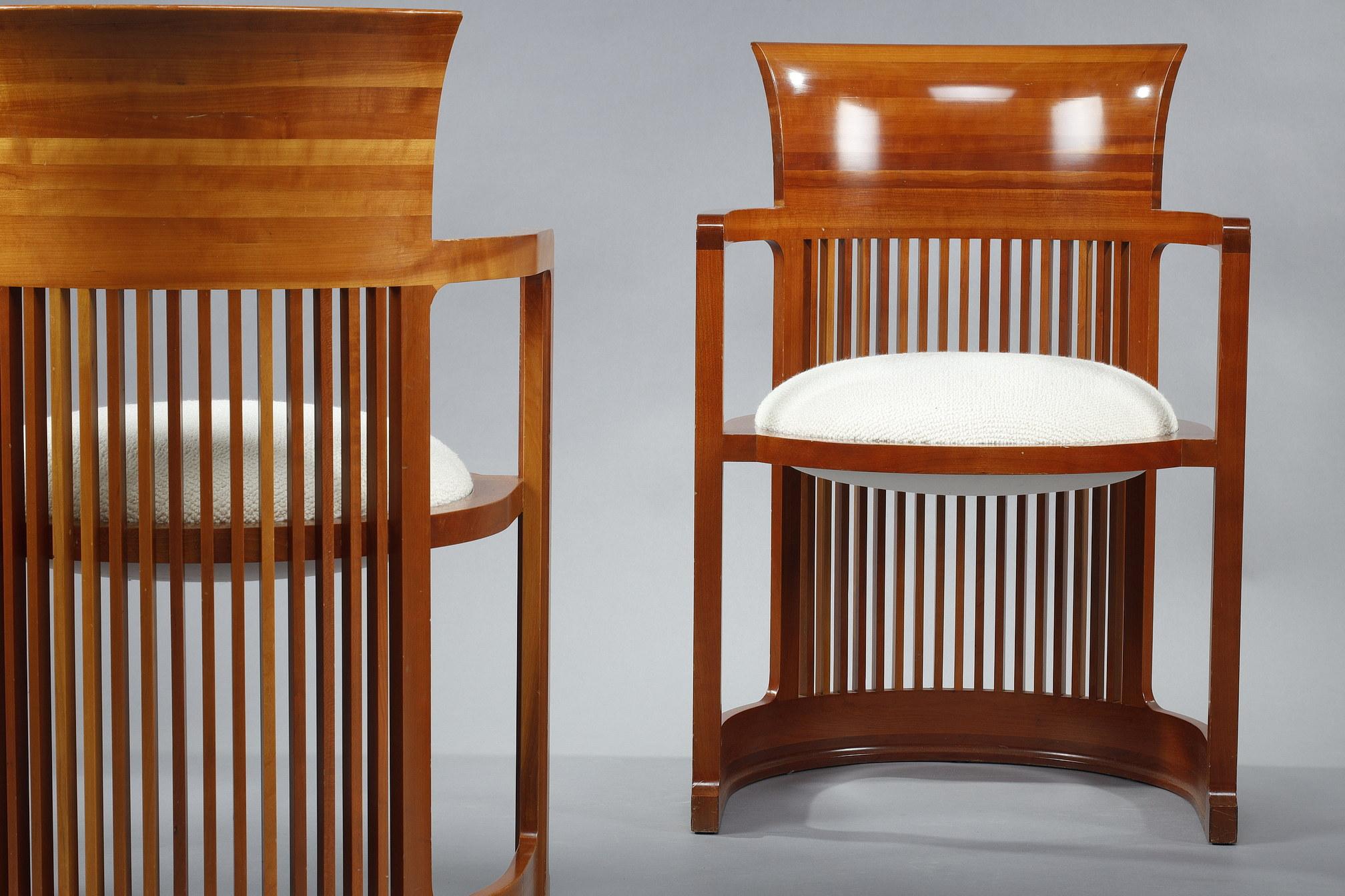 Six « chaises Barrel » de Frank Lloyd Wright, édition Cassina 4