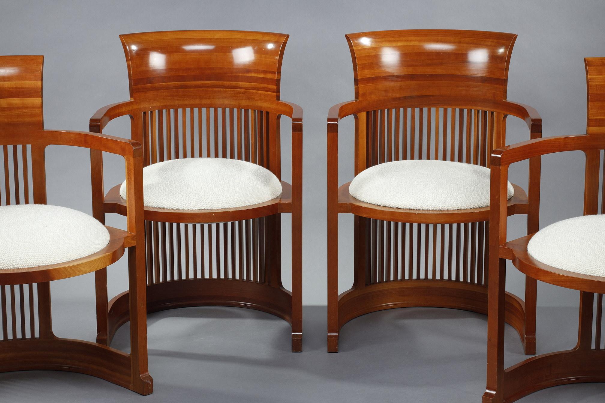 Six « chaises Barrel » de Frank Lloyd Wright, édition Cassina 5