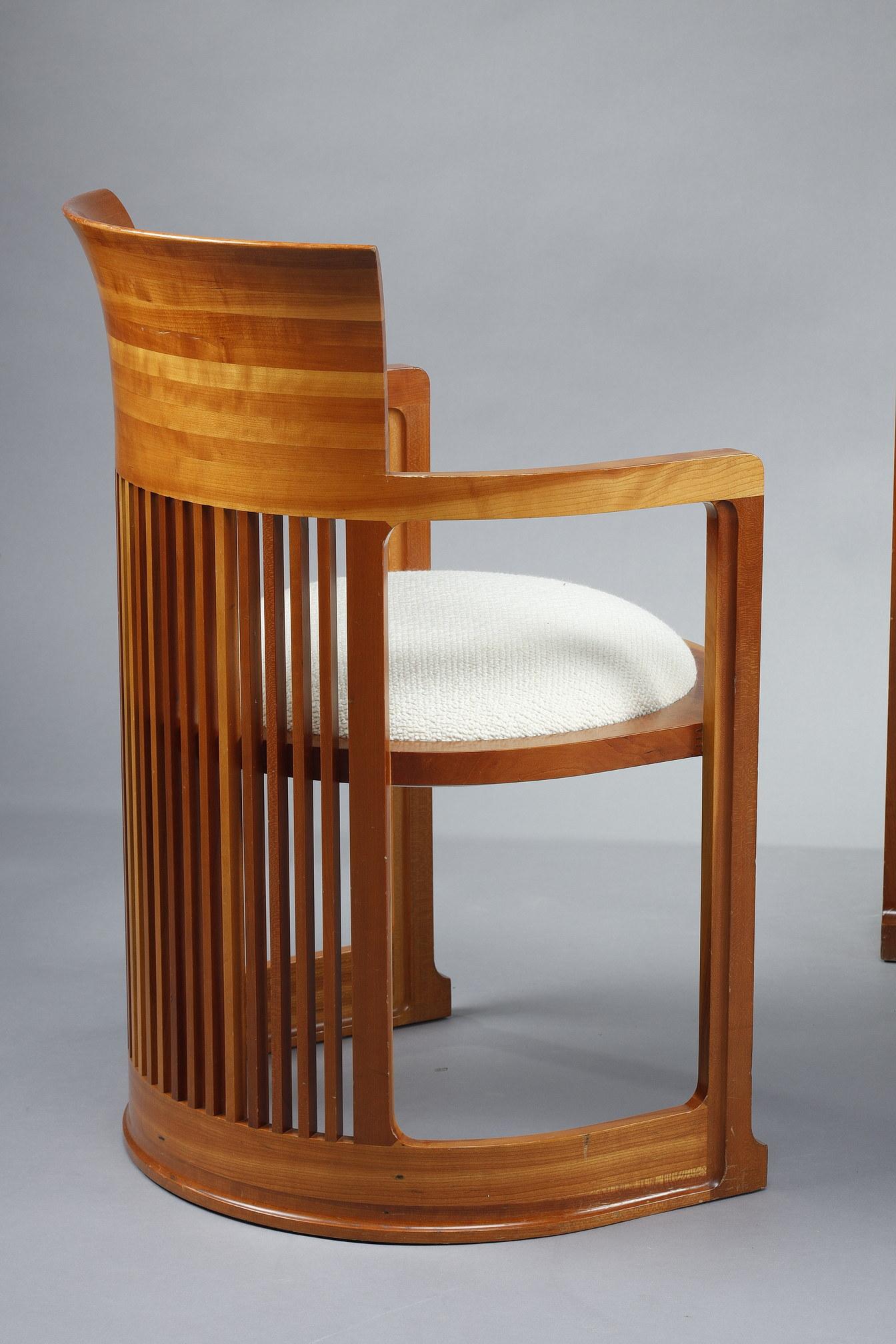 Six « chaises Barrel » de Frank Lloyd Wright, édition Cassina 8
