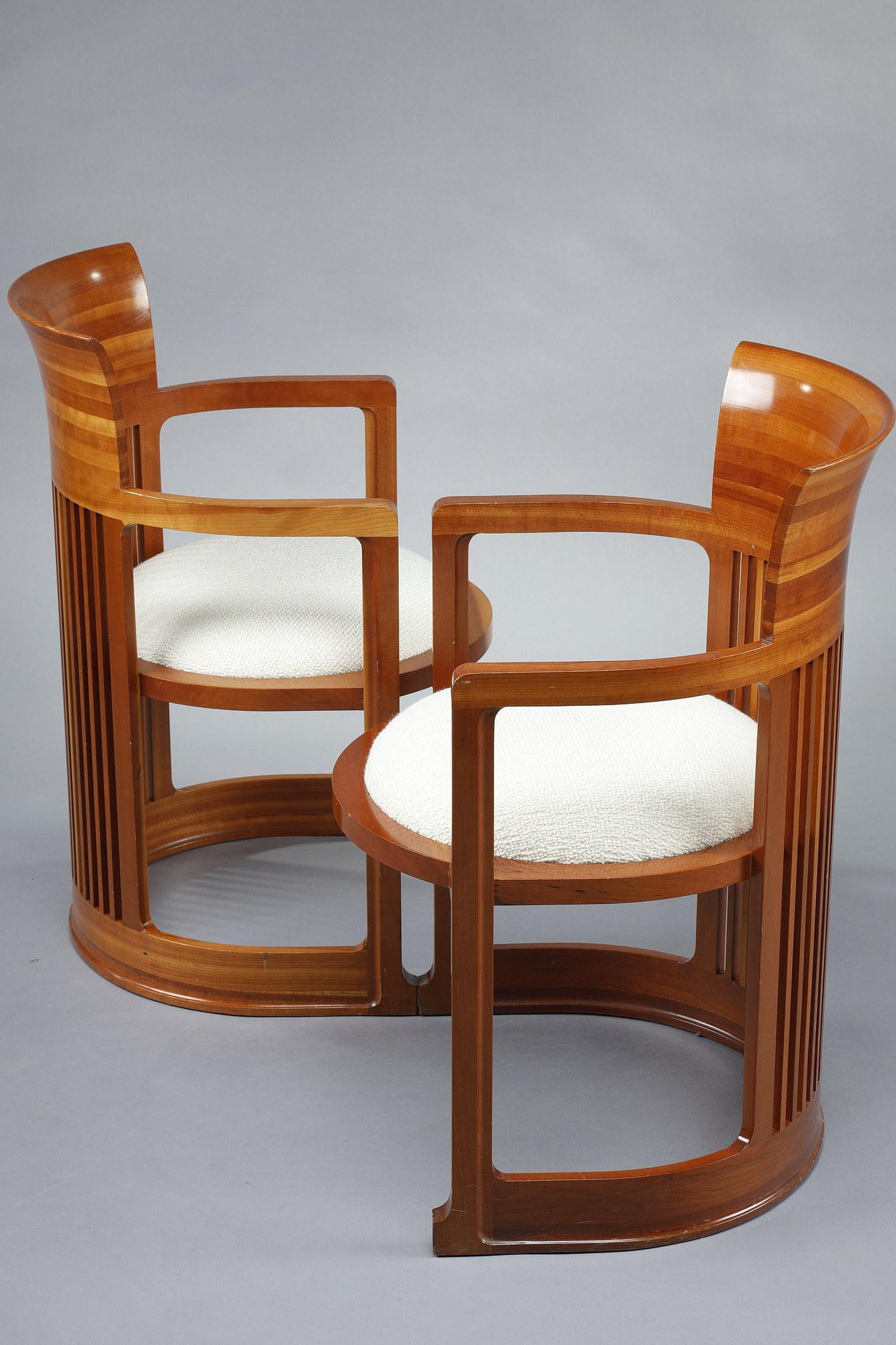 Six « chaises Barrel » de Frank Lloyd Wright, édition Cassina 10