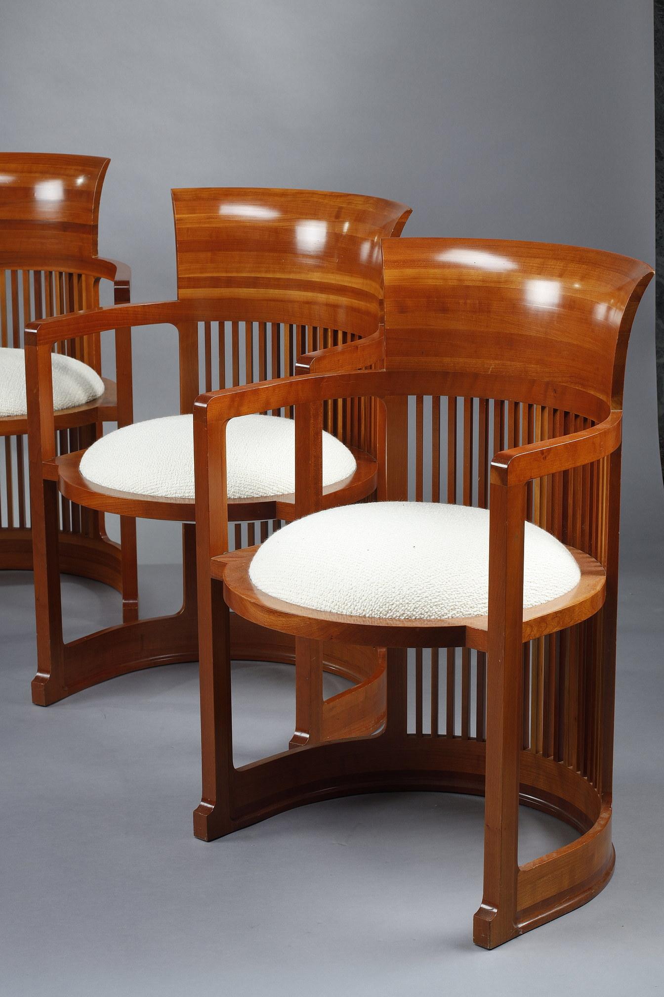 Européen Six « chaises Barrel » de Frank Lloyd Wright, édition Cassina