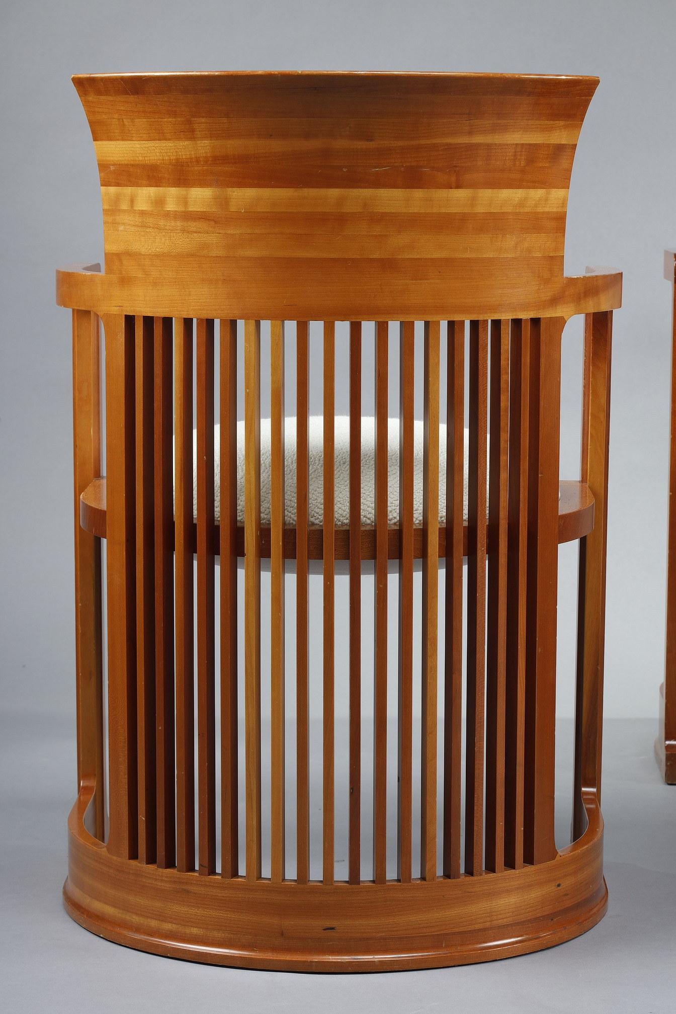 20ième siècle Six « chaises Barrel » de Frank Lloyd Wright, édition Cassina