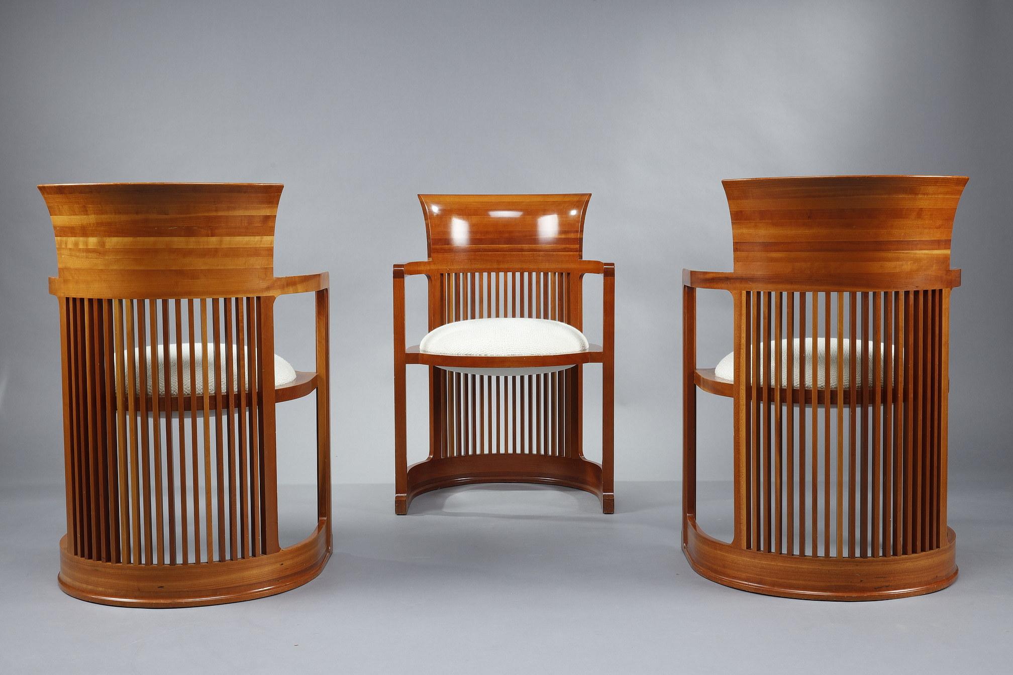 Six « chaises Barrel » de Frank Lloyd Wright, édition Cassina 2