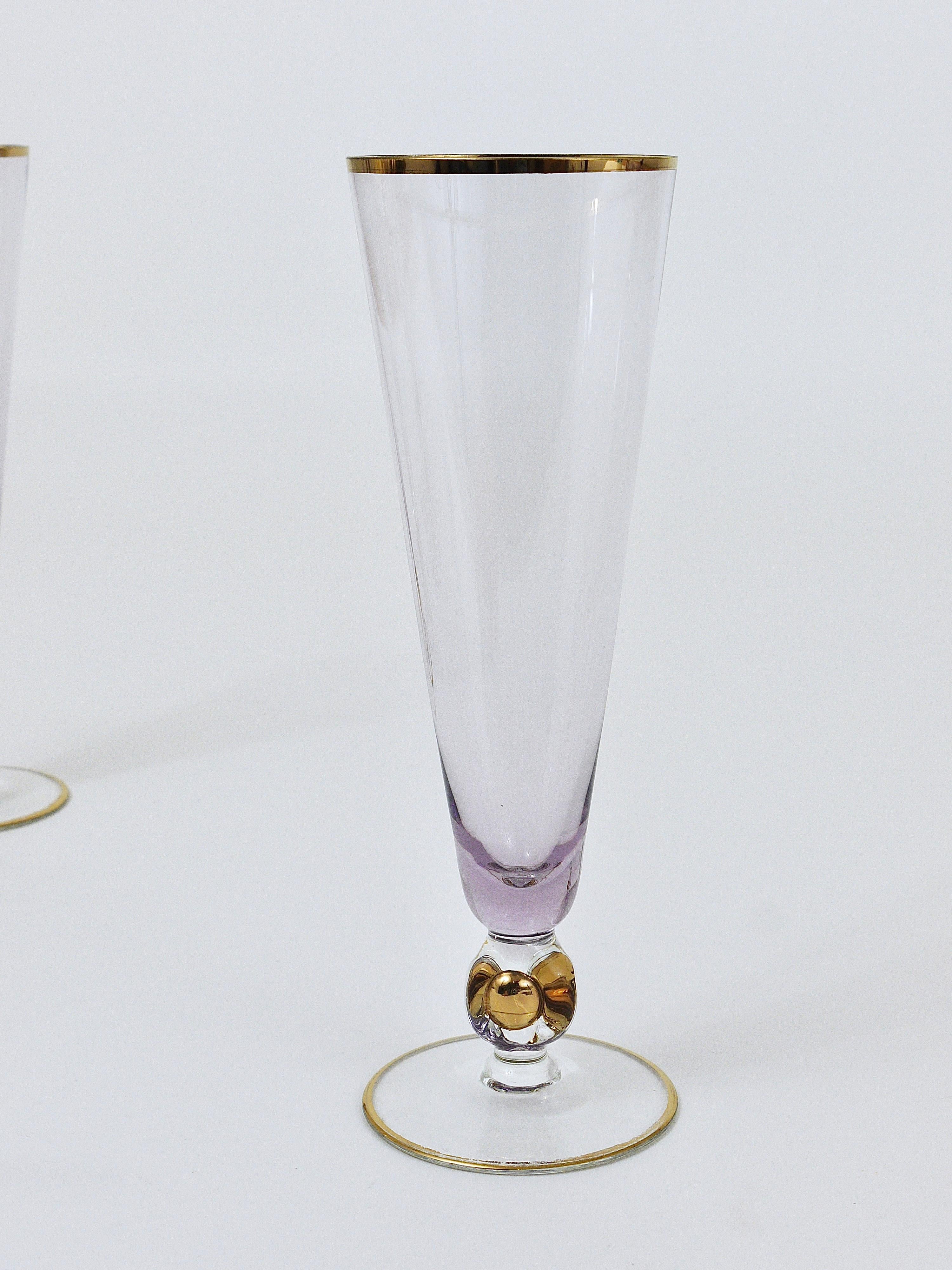 purple champagne glasses