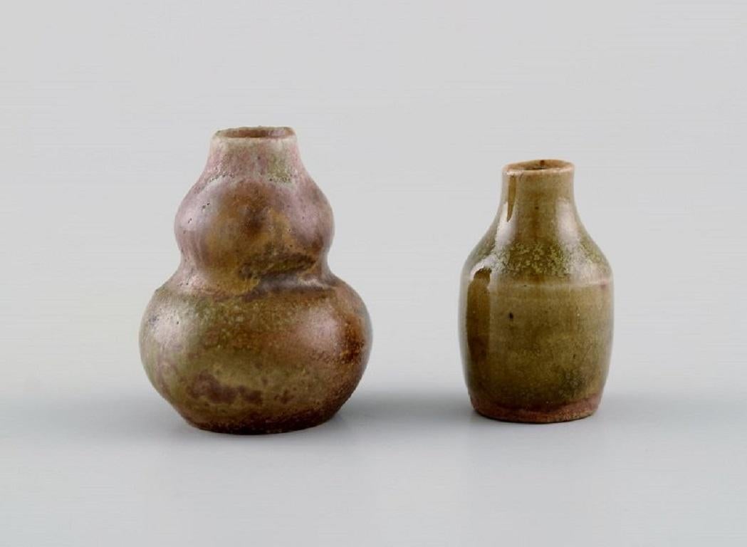 Six Belgian Miniature Vases in Glazed Ceramics, Mid-20th Century For Sale 2