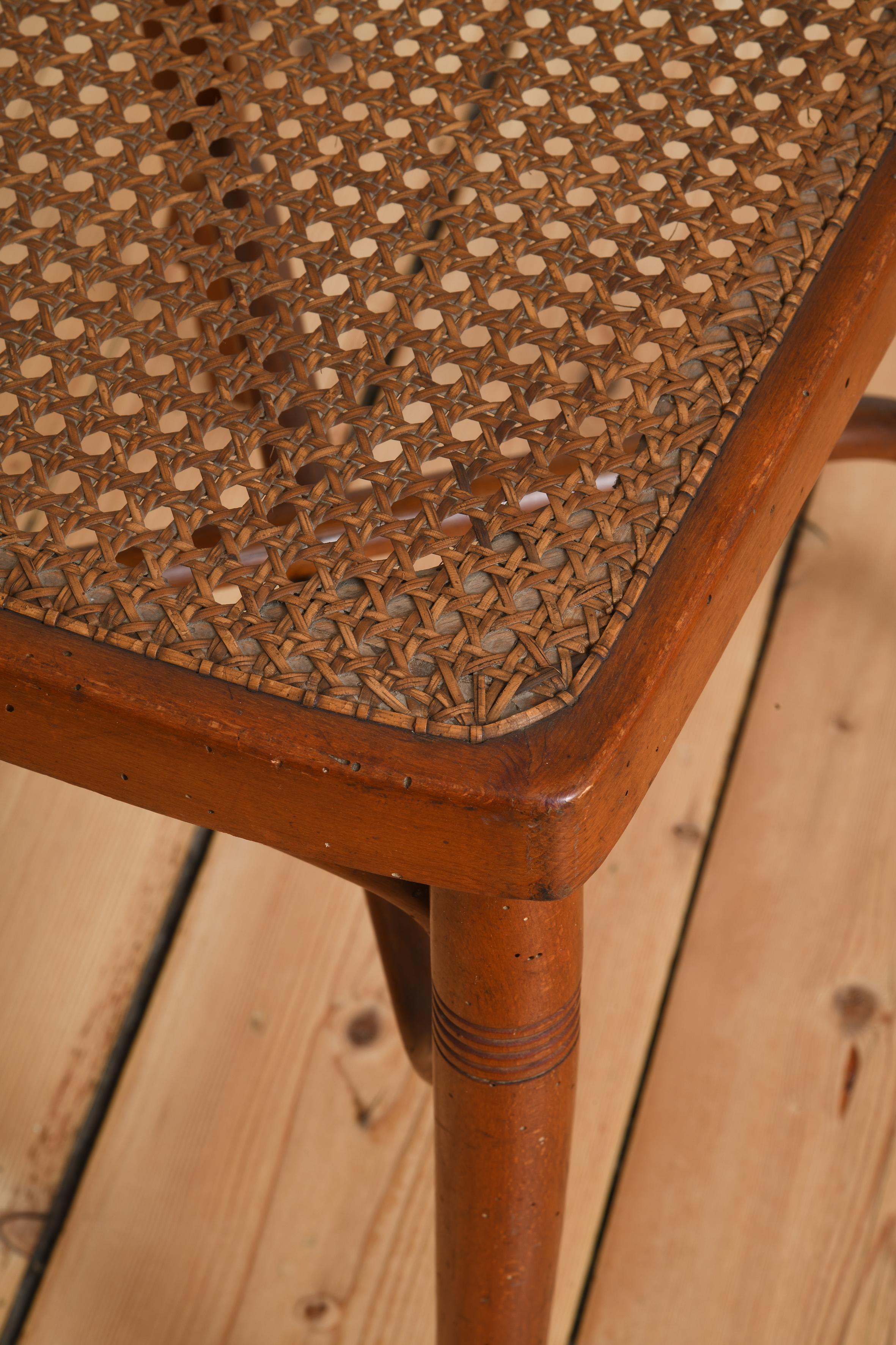 Six bentwood chairs with cane seats early 20th century in the style of Thonet For Sale 5