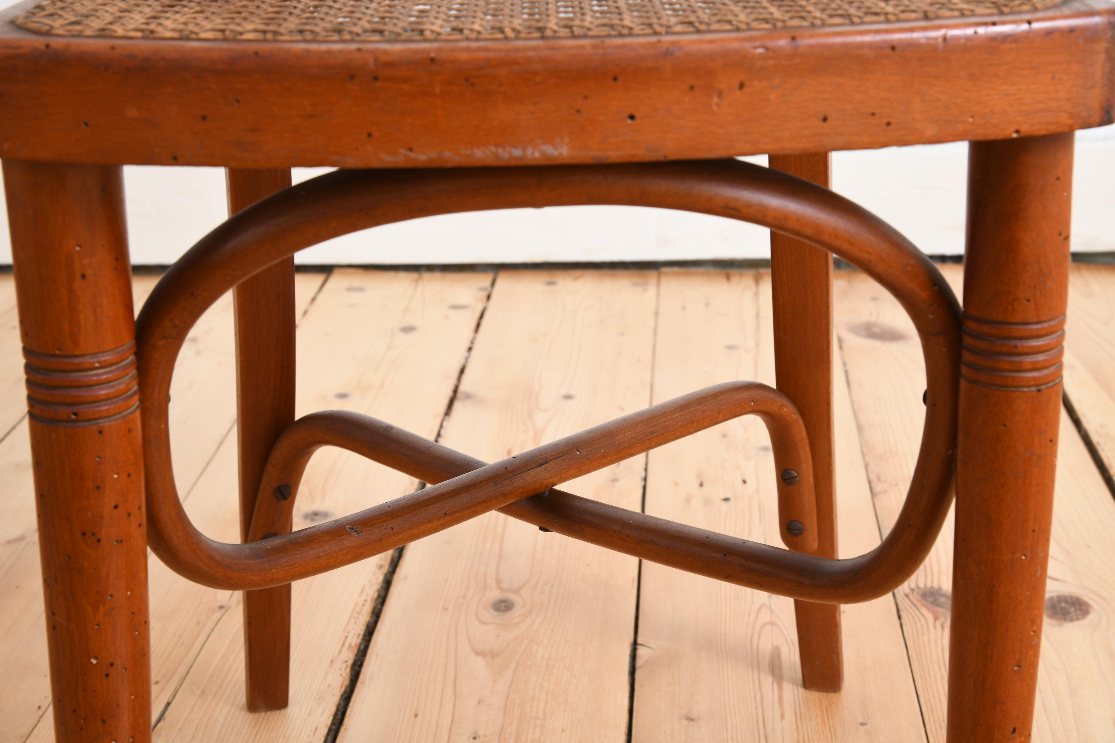 Six bentwood chairs with cane seats early 20th century in the style of Thonet For Sale 7