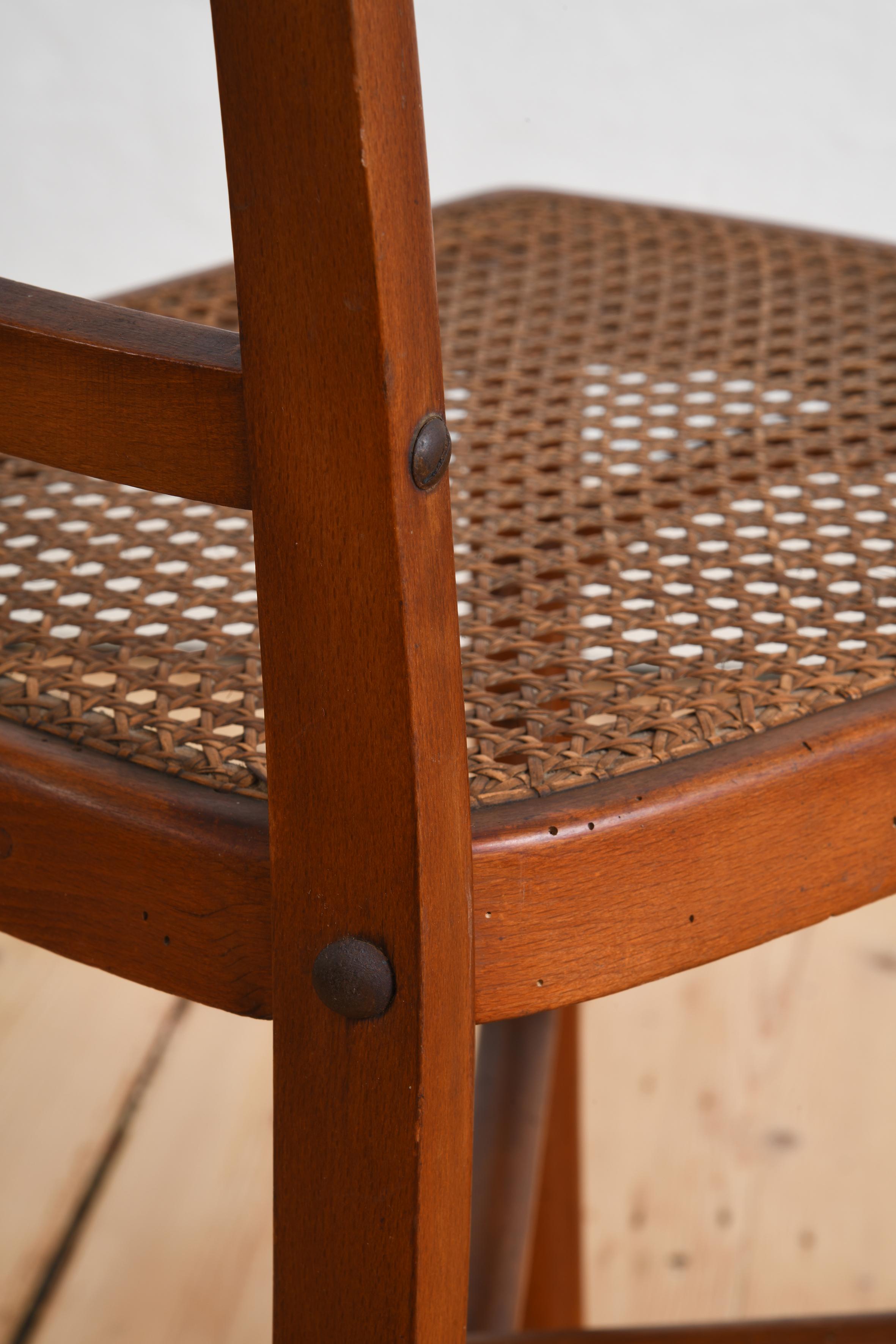 Six bentwood chairs with cane seats early 20th century in the style of Thonet For Sale 9