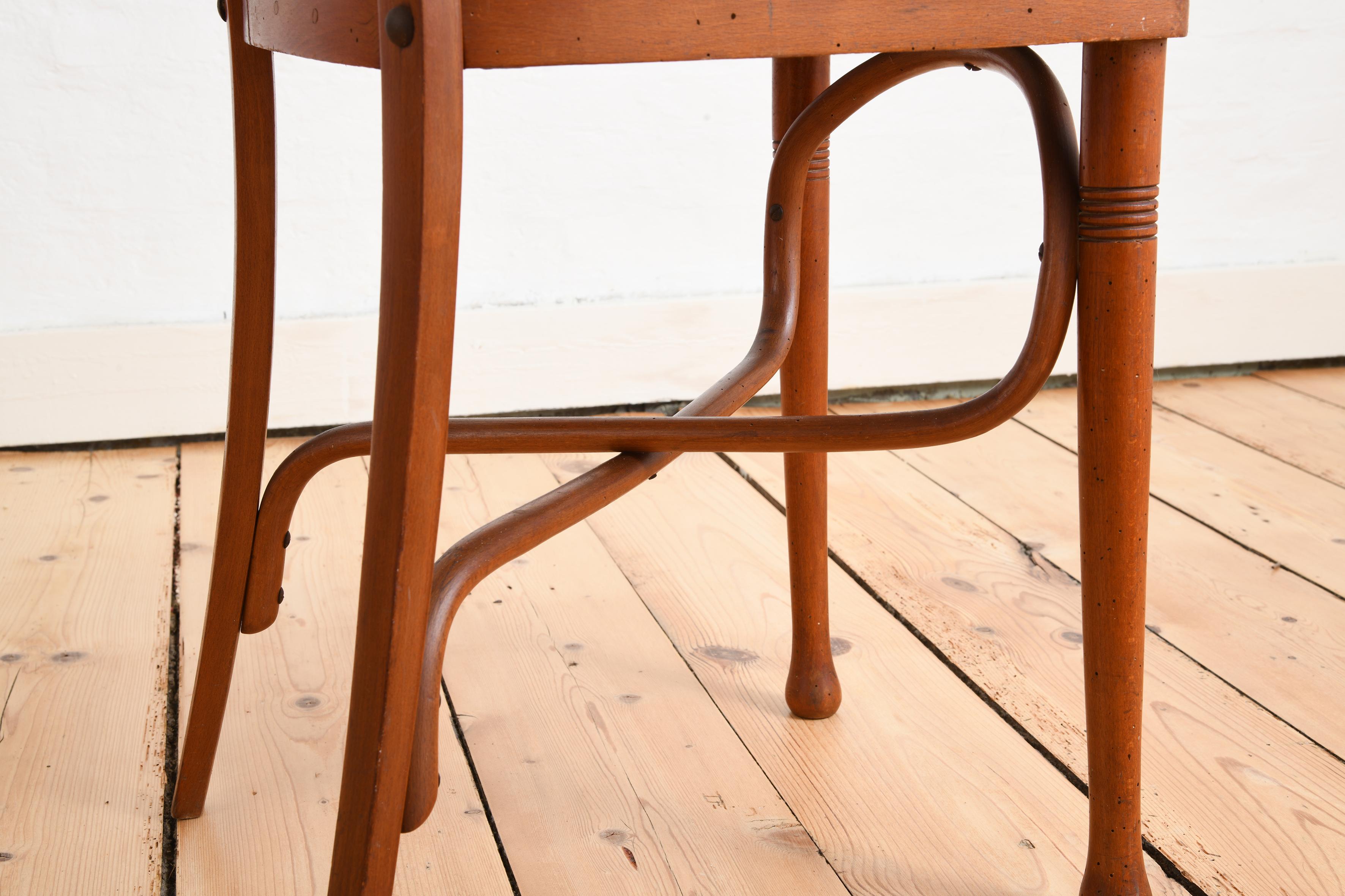 Six bentwood chairs with cane seats early 20th century in the style of Thonet For Sale 10