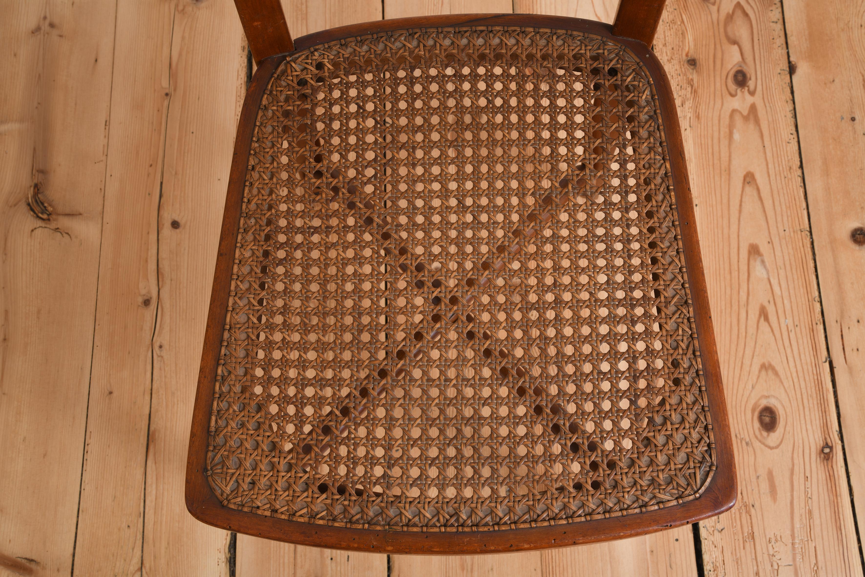 Six bentwood chairs with cane seats early 20th century in the style of Thonet For Sale 11