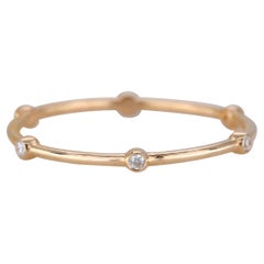 Sechs-Lünette-Diamantring, 14K Massivgold-Diamantring, stapelbarer Ring, minimalistisch