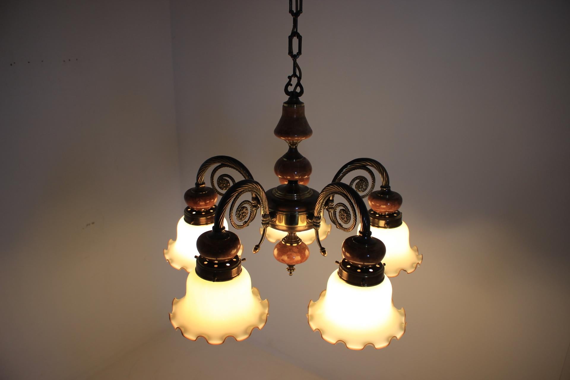 lampadario ottone anni 80