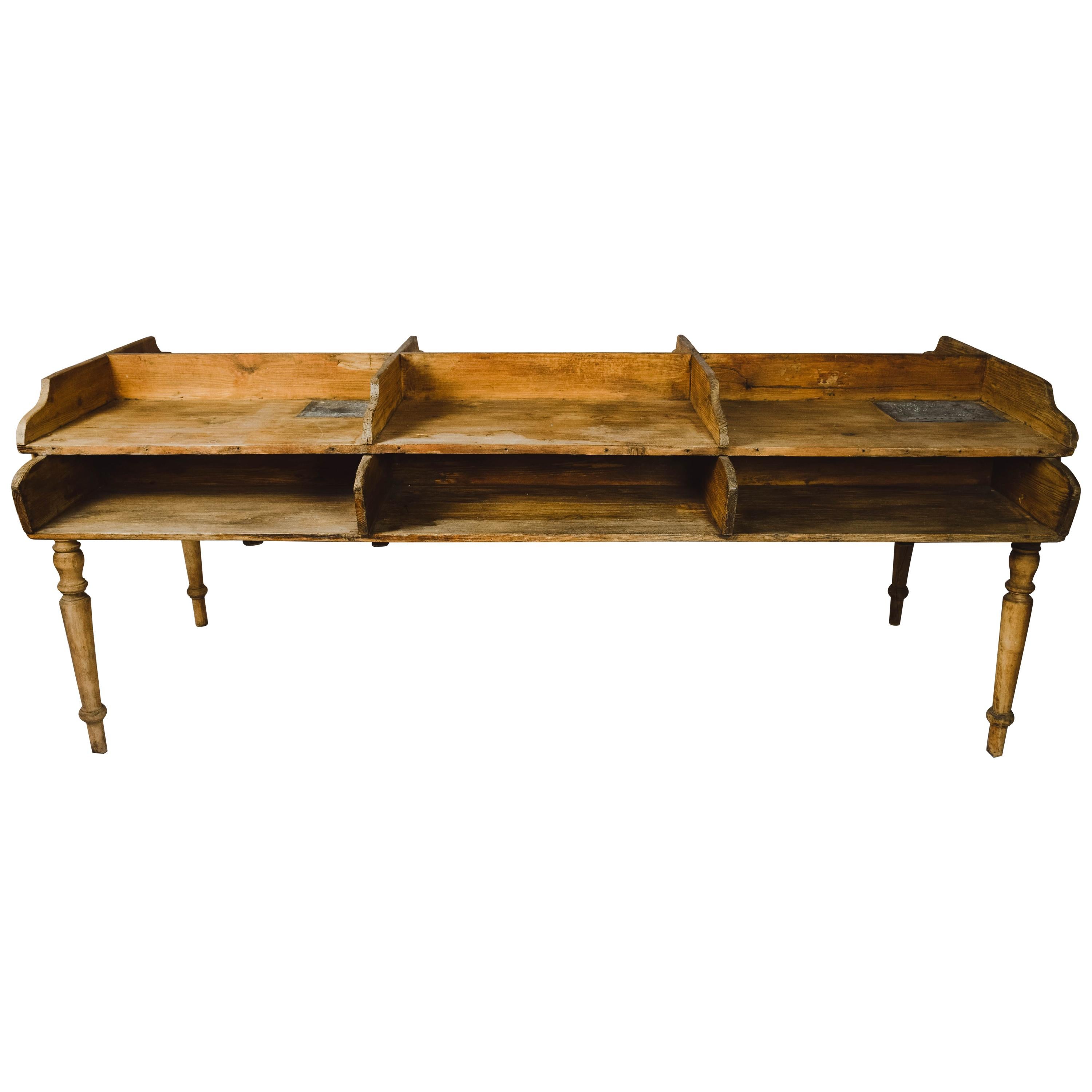 Six Bin German Cigar Rolling Factory Table