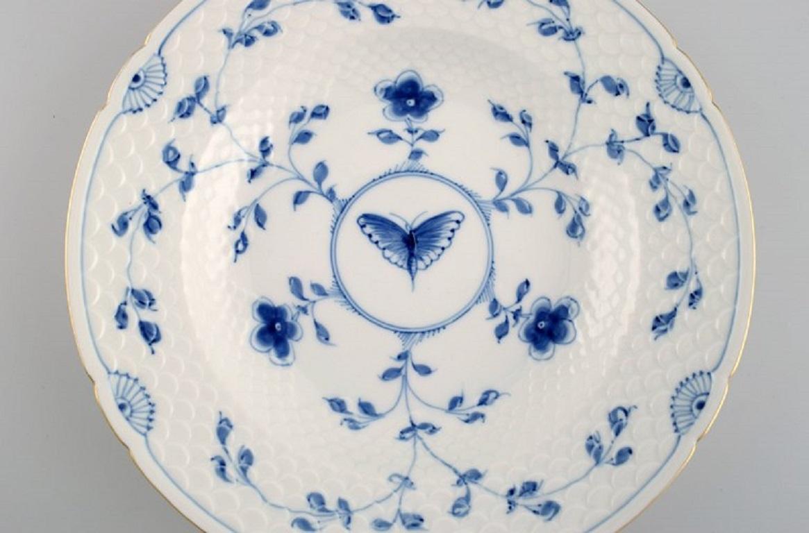 Danish Six Bing & Grøndahl Butterfly Deep Plates in Hand-Painted Porcelain For Sale