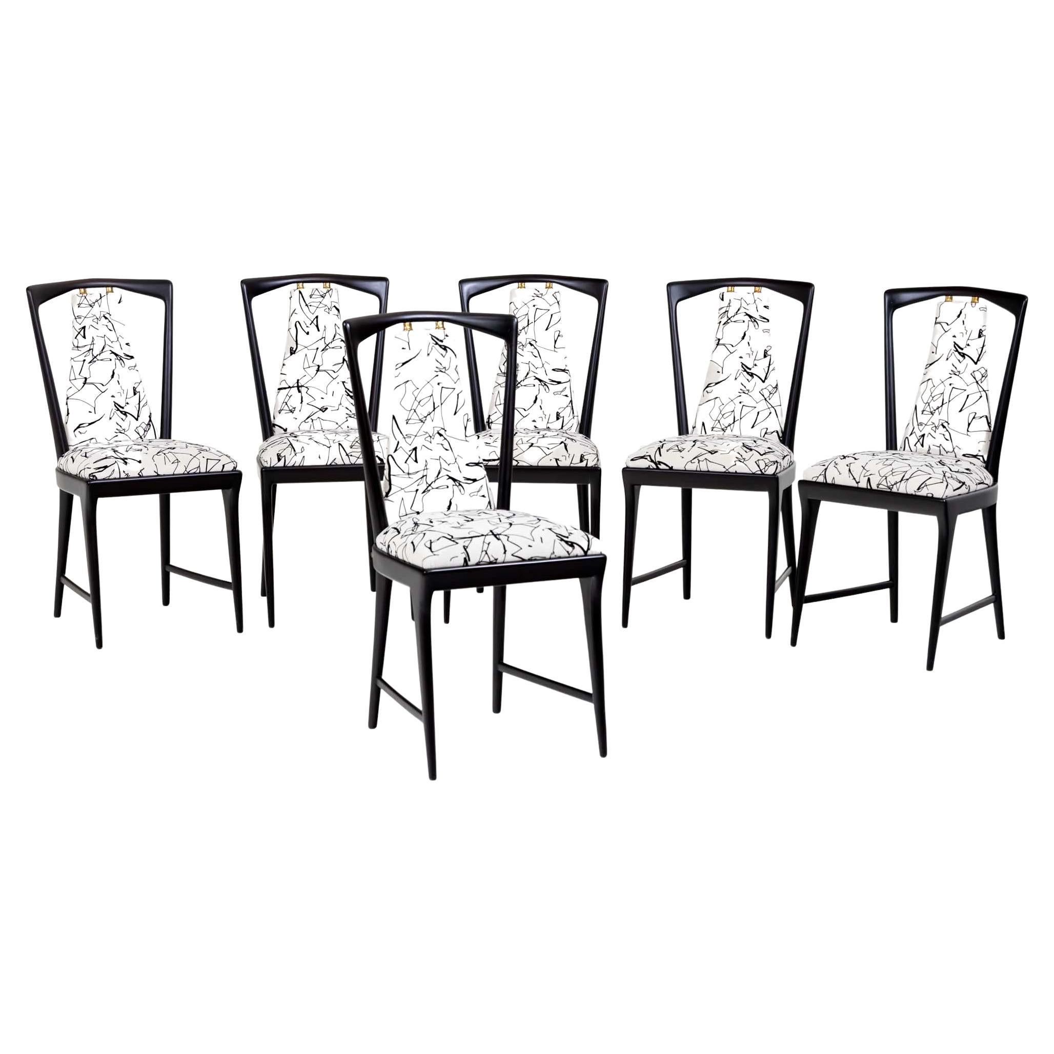 Six Art Deco Dining Room Chairs By Osvaldo Borsani 1940 at 1stDibs