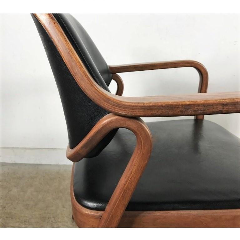 Mid-Century Modern Six Black Don Petitt Bentwood Armchairs for Knoll