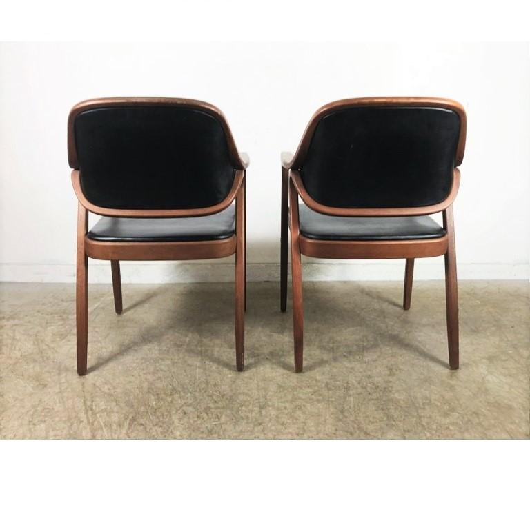 Mid-20th Century Six Black Don Petitt Bentwood Armchairs for Knoll