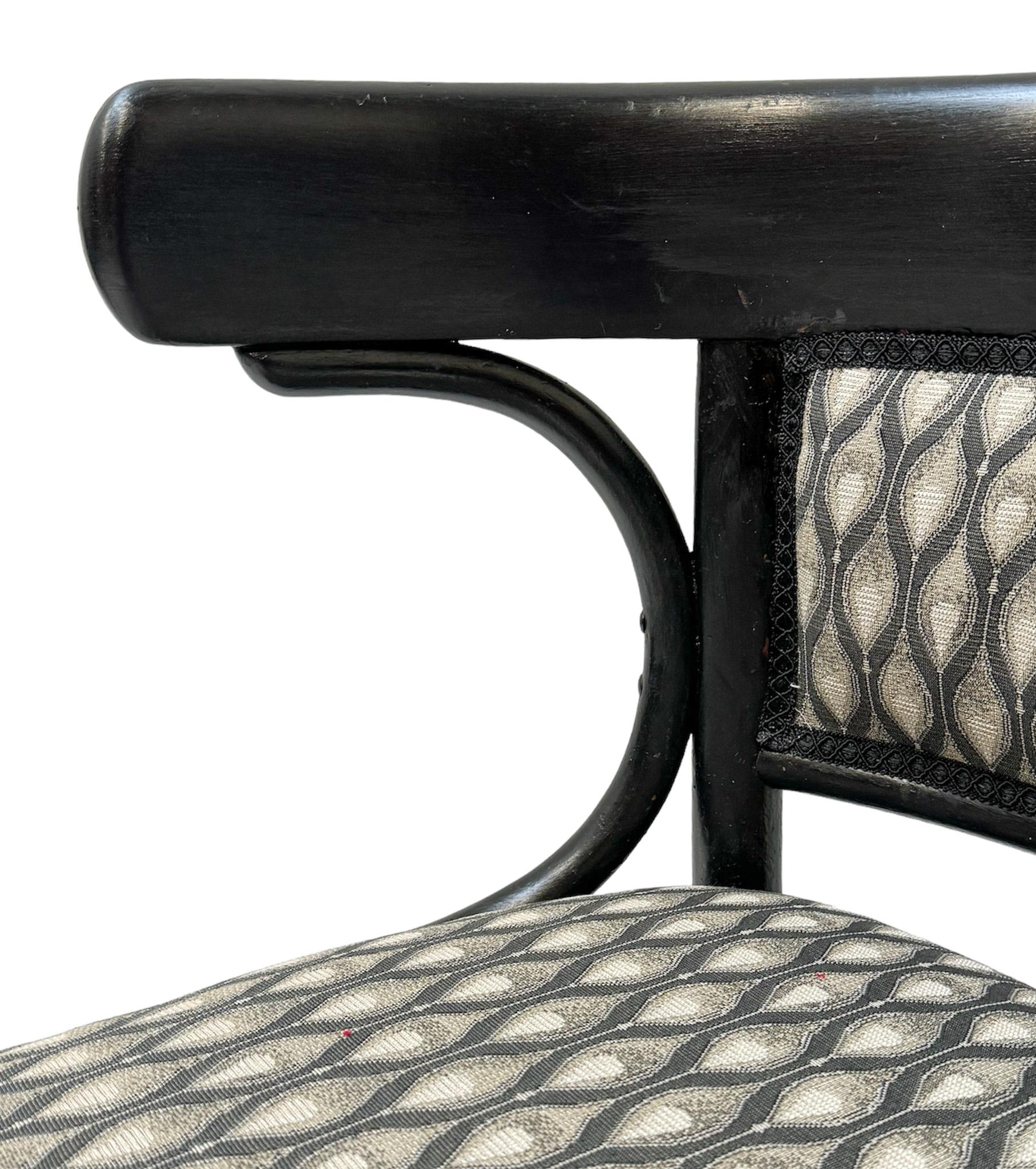 Six Black Lacquered Vienna Secession Armchairs by Thonet, 1920s For Sale 4