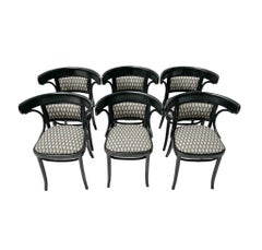 Six Black Lacquered Vienna Secession Armchairs by Thonet, 1920s
