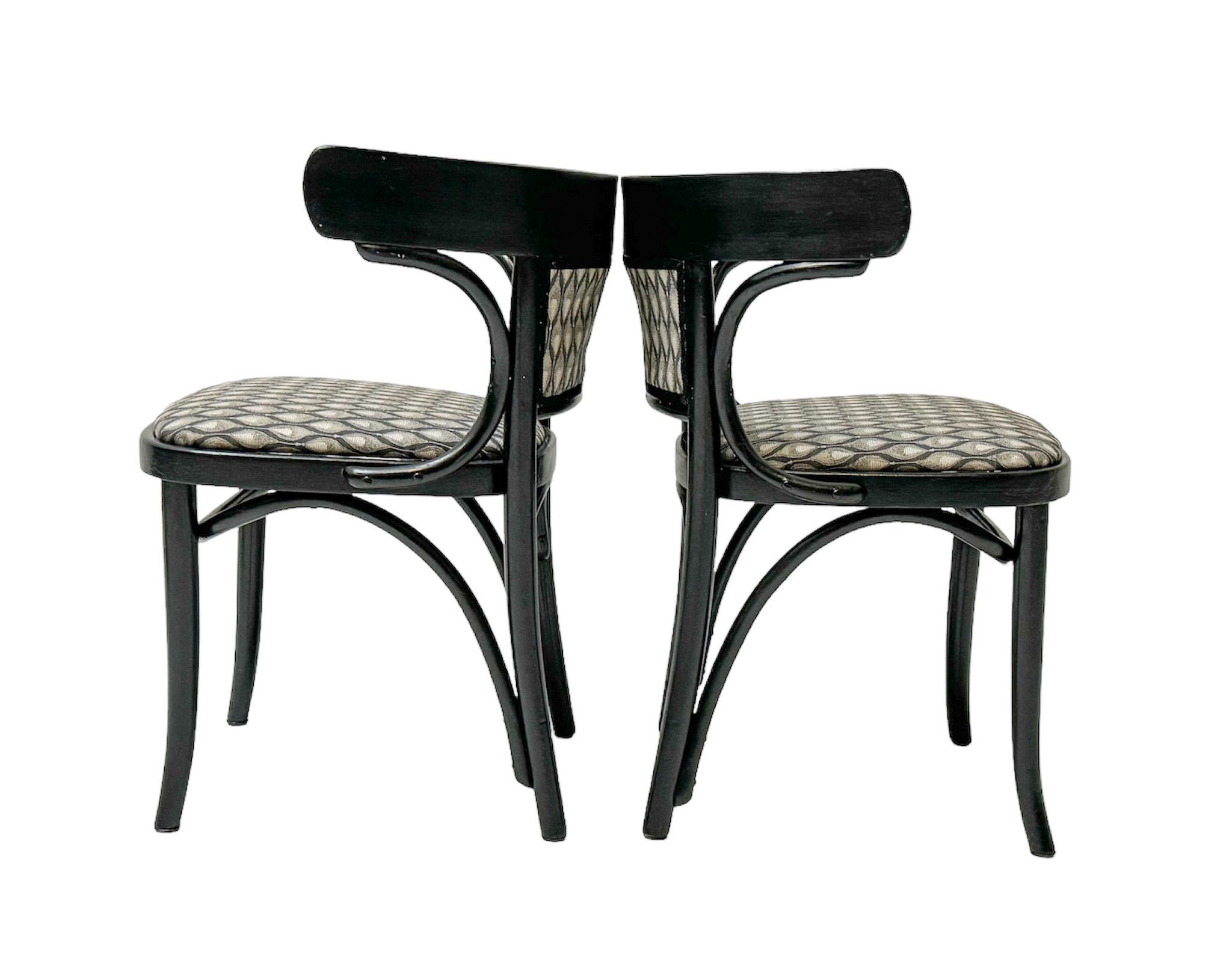 Six Black Lacquered Vienna Secession Armchairs by Thonet, 1920s For Sale 2