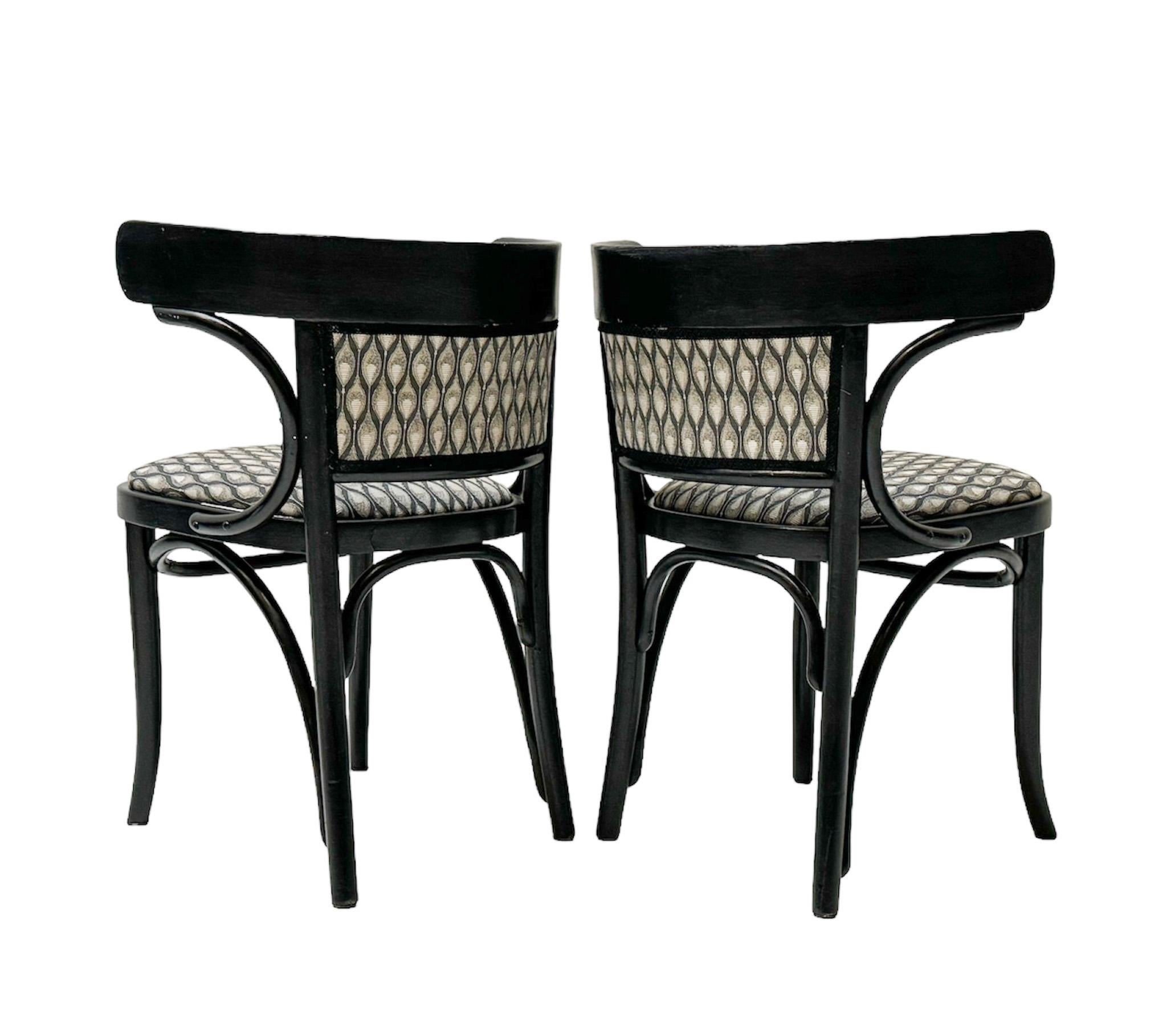 Six Black Lacquered Vienna Secession Armchairs by Thonet, 1920s For Sale 3