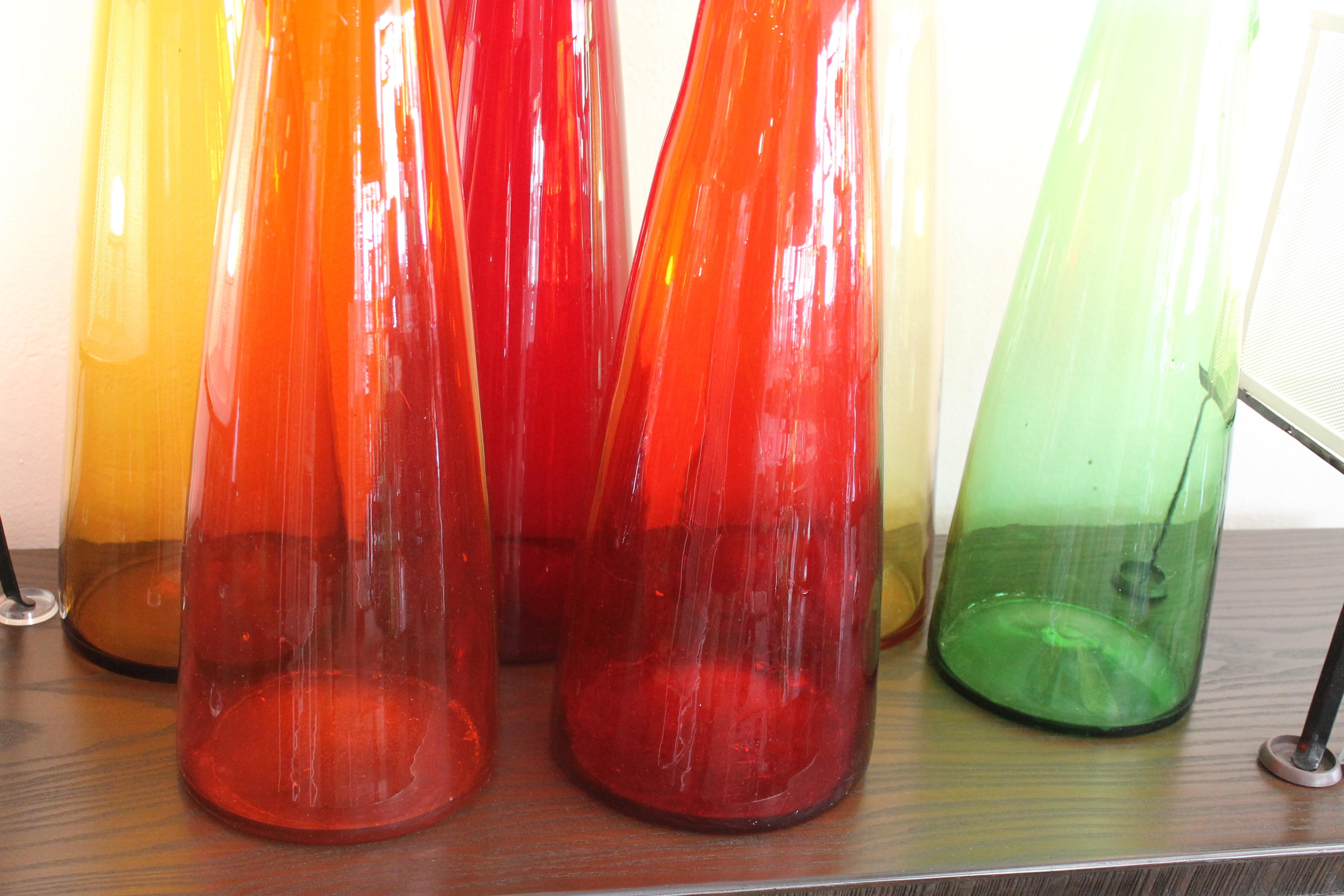 Six Blenko Bottles In Good Condition In Palm Springs, CA