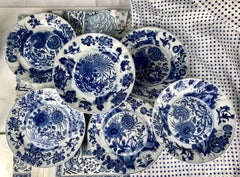Six Blue and White Chinese Porcelain Dishes Kangxi Era Made c-1700
