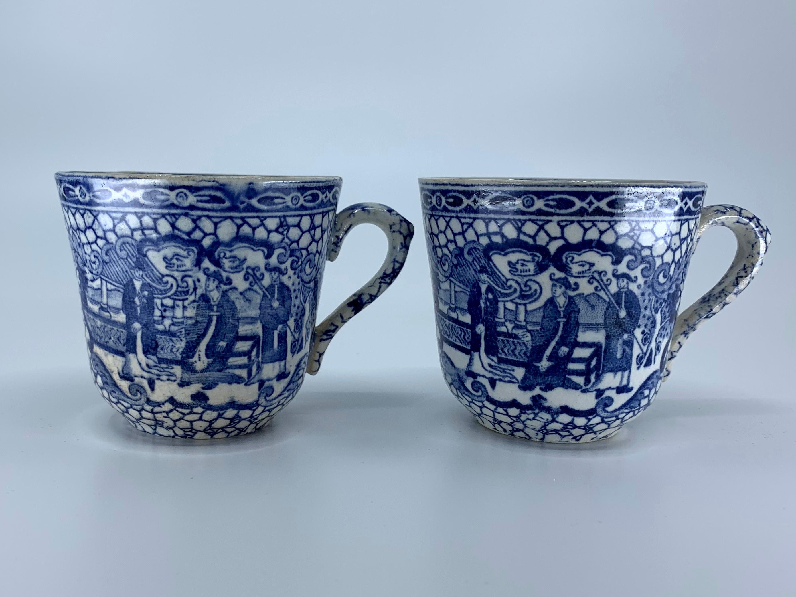 Six Blue and White Espresso Cups 4