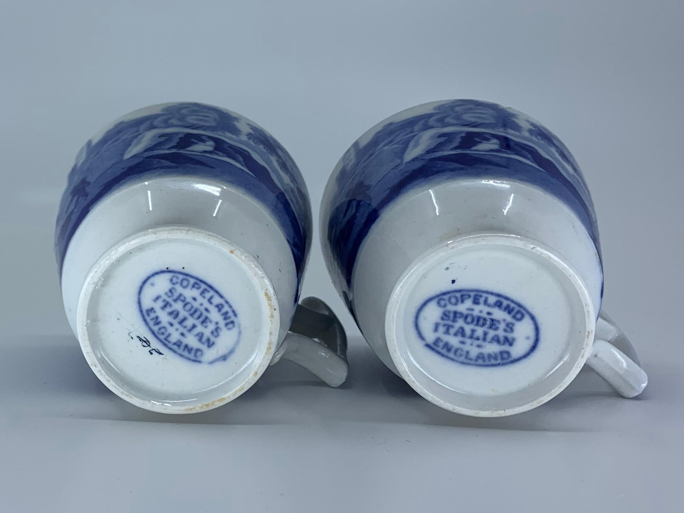 English Six Blue and White Espresso Cups