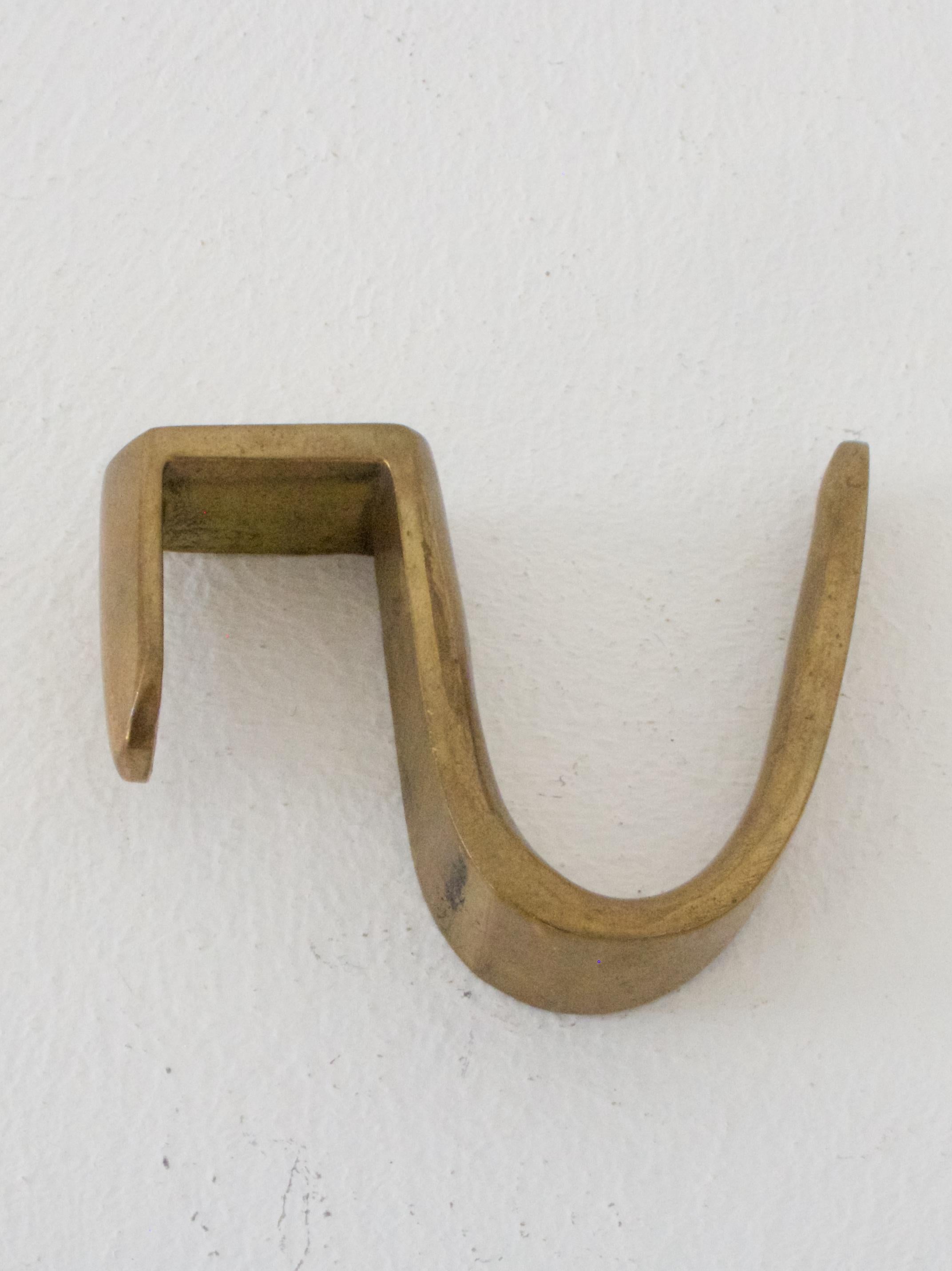 Six Brass Coat Hooks by Carl Auböck 6