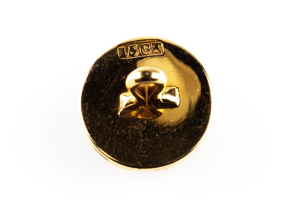 Women's or Men's Six Buttons, Style of Liberty & Co. 15 Carat Gold and Enamel, English circa 1910 For Sale