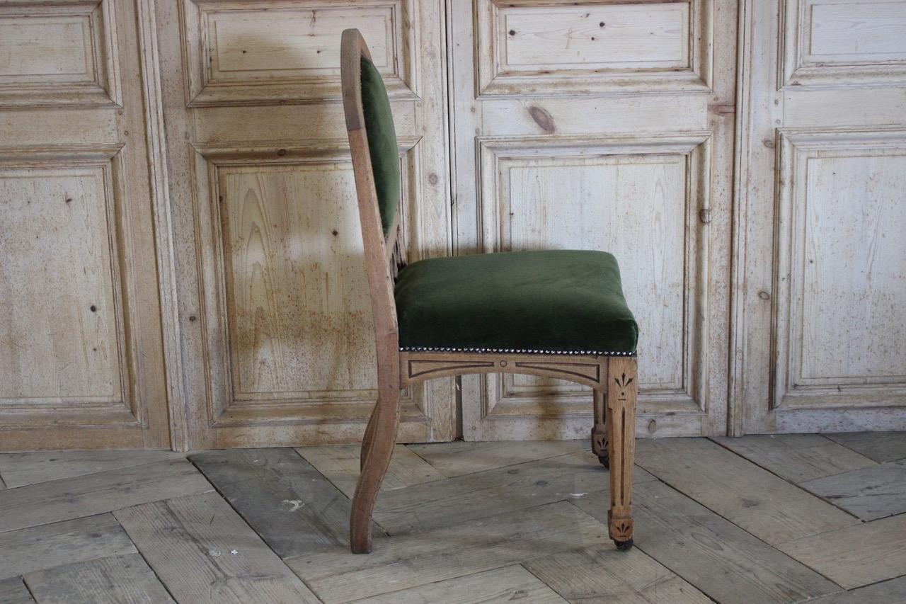 Six 19th Century English Bleached Oak Arts & Crafts Chairs For Sale 2