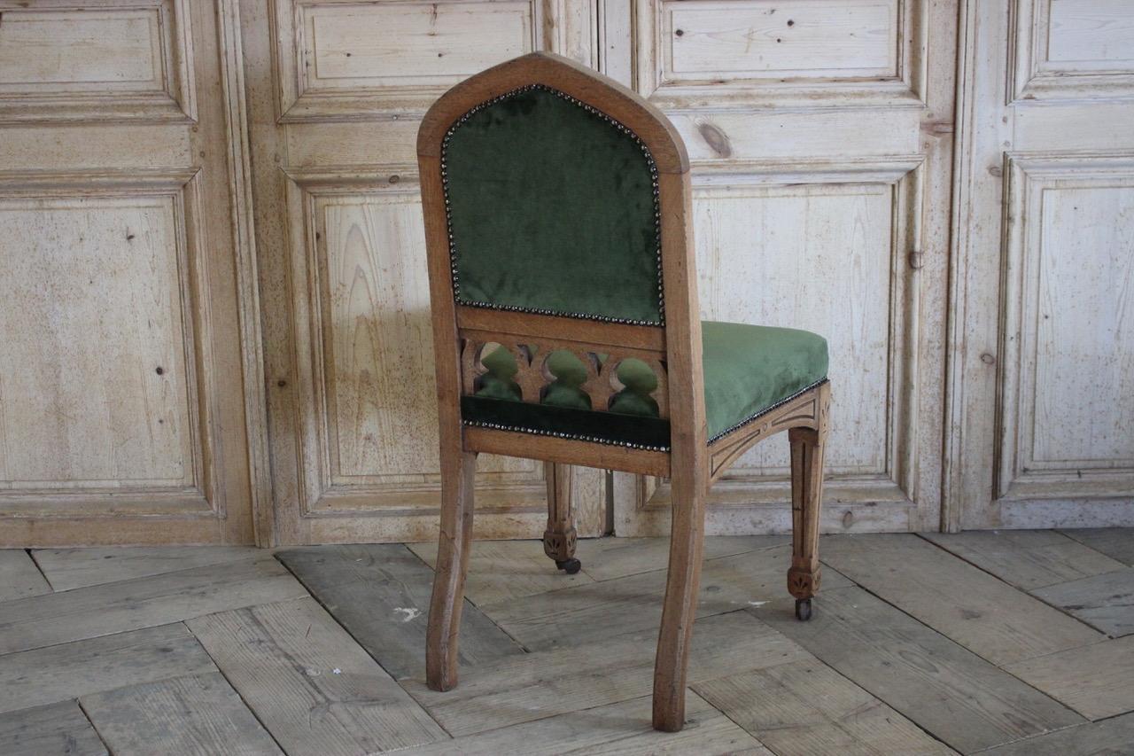 Six 19th Century English Bleached Oak Arts & Crafts Chairs For Sale 5