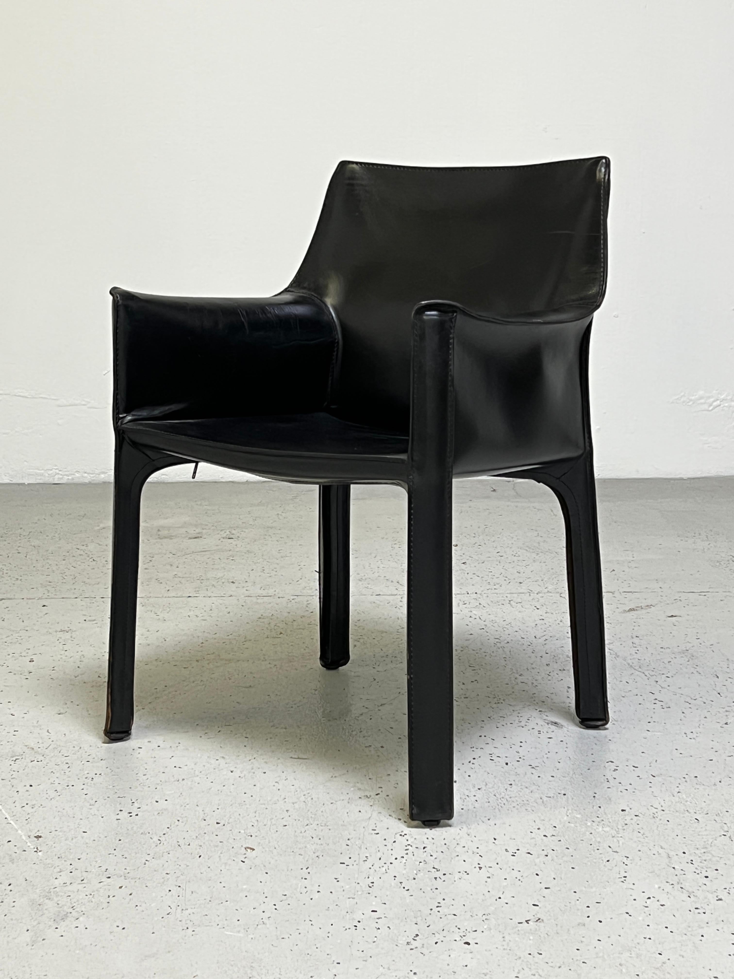 Six Cab Armchairs by Mario Bellini for Cassina 3