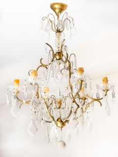 Lustre à six chandeliers Louis XV, 19e siècle