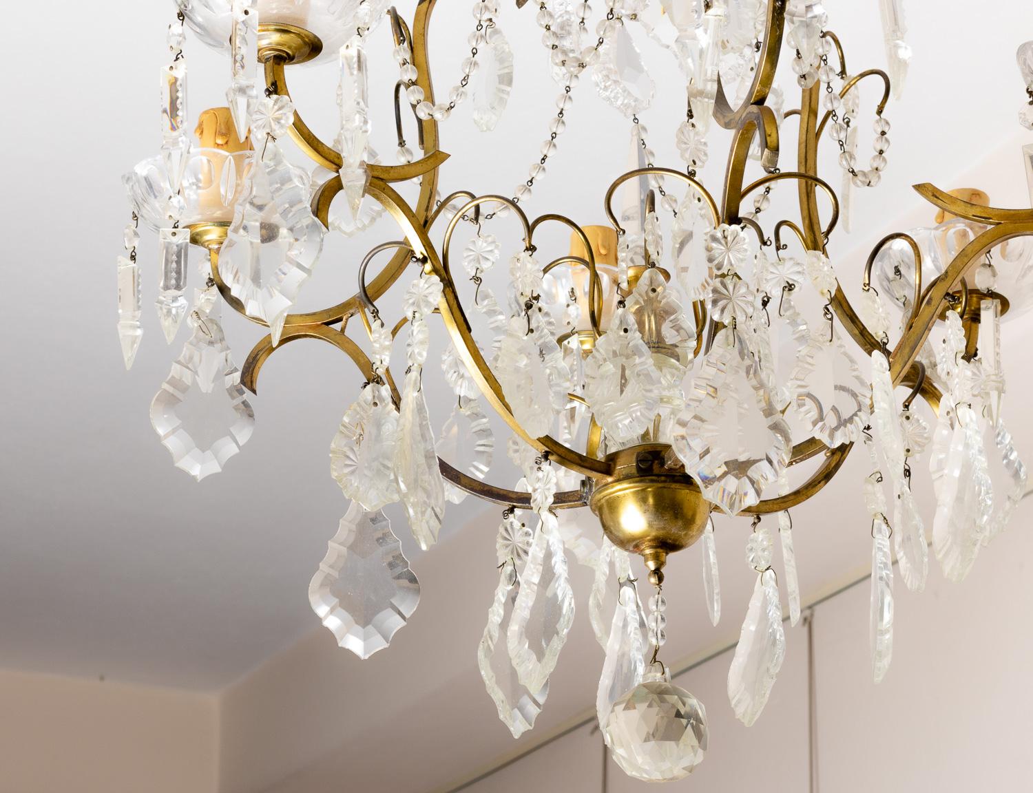 Araña de seis candelabros Luis XV, Siglo XIX en Bueno estado para la venta en Lisbon, PT